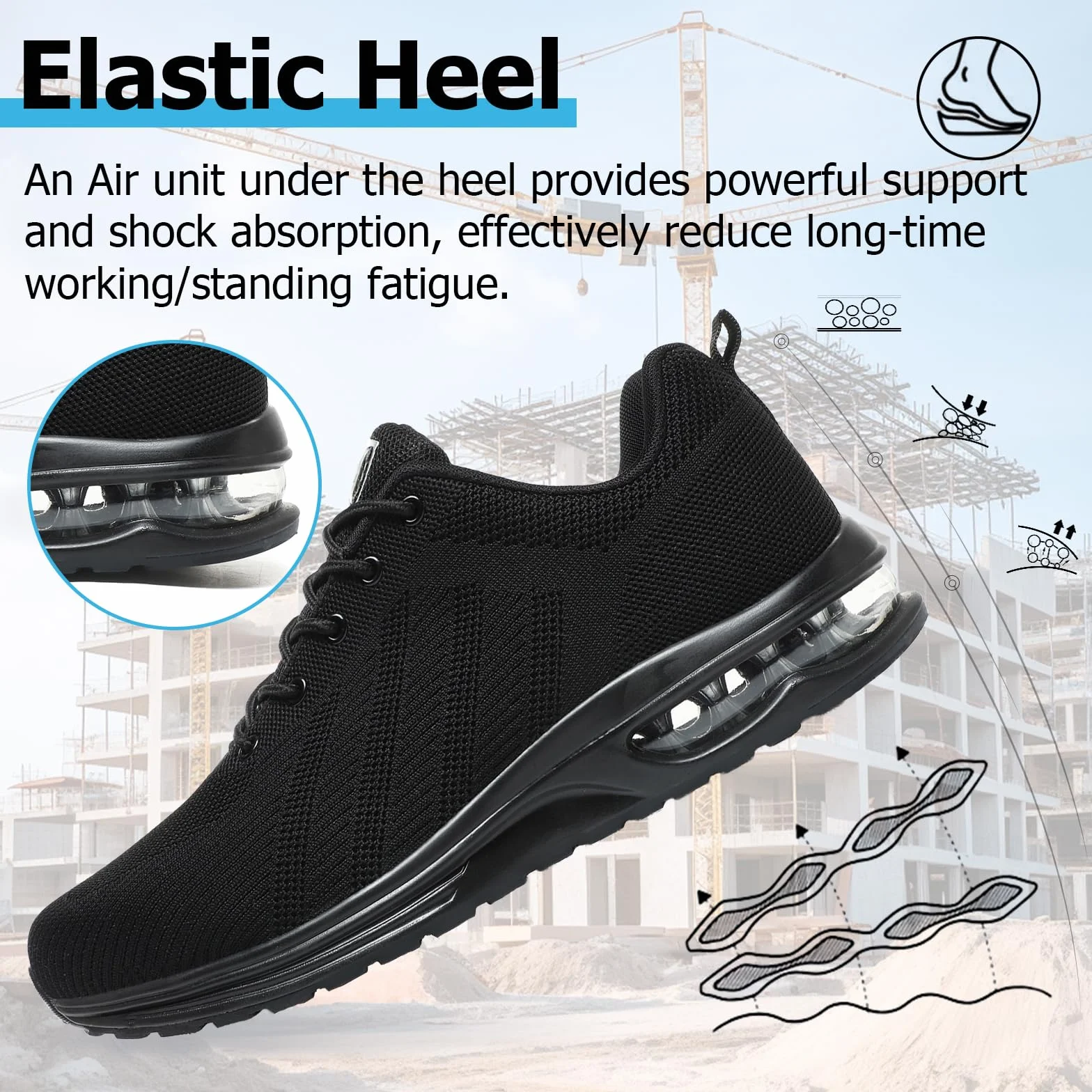 Hanani Chaussures de sécurité Homme Femme Basket Embout Acier Respirant Anti-Perforation