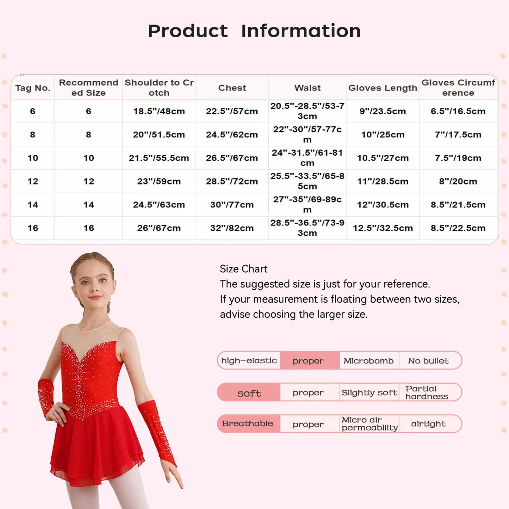 Justaucorps Robe Patinage Artistique Fille Strass Manchettes Danse