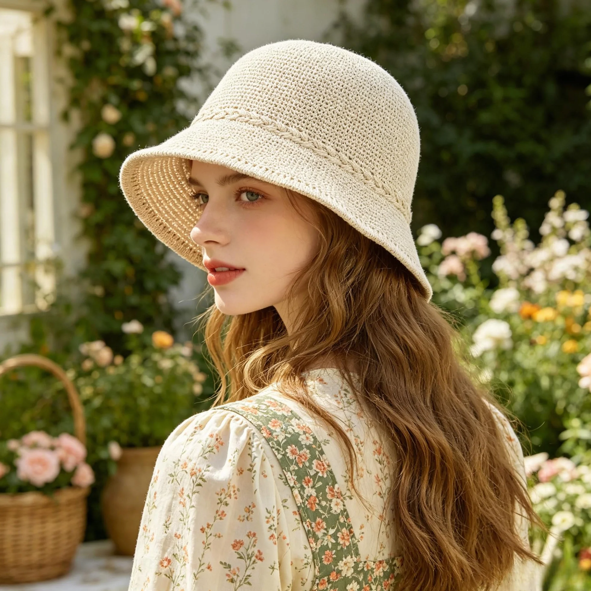 Chapeau Crochet Ajustable pour Femme Homme Été Pêche