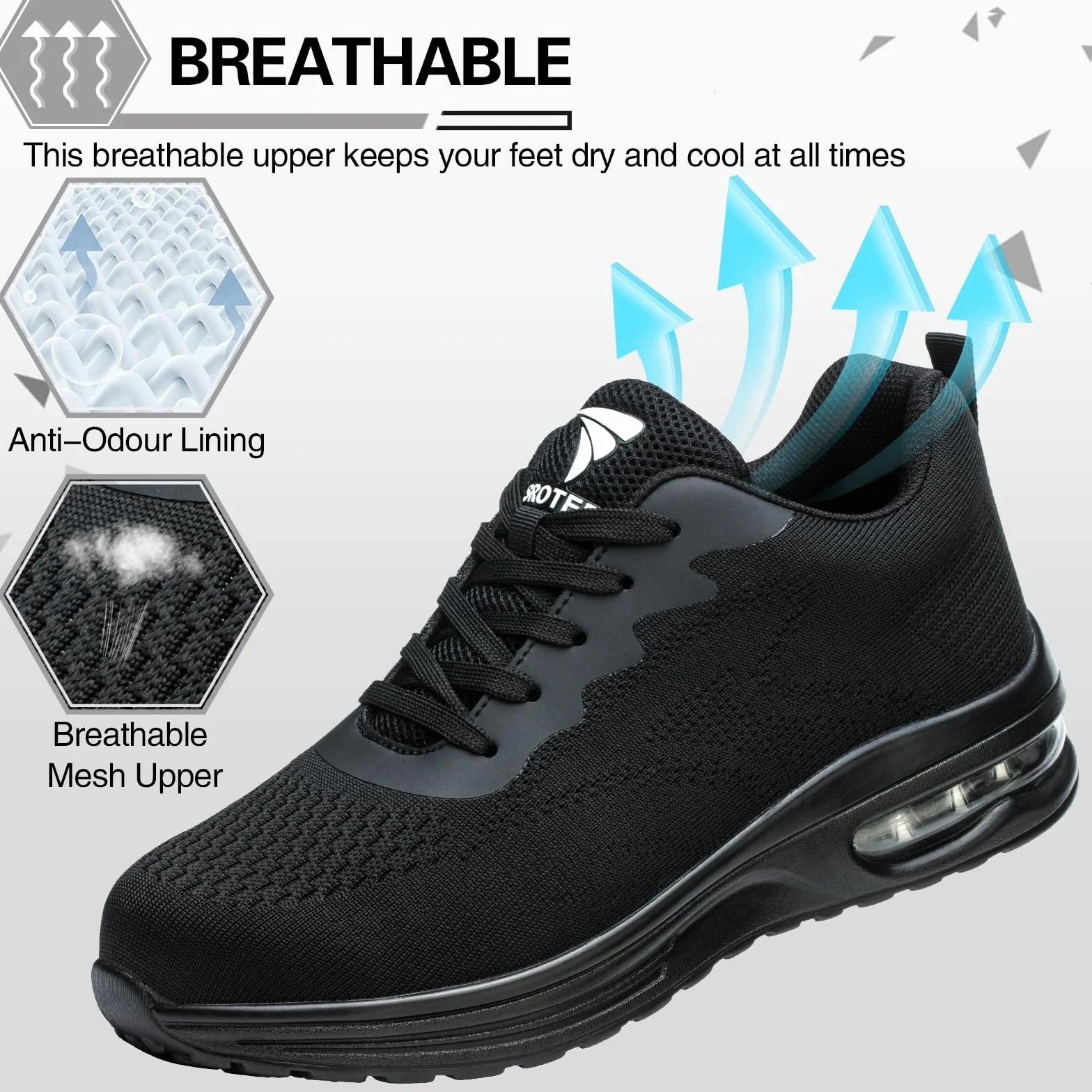 Chaussures de Sécurité Hommes Femmes Légères Respirantes Antidérapantes Chaussure de Travail Chantier