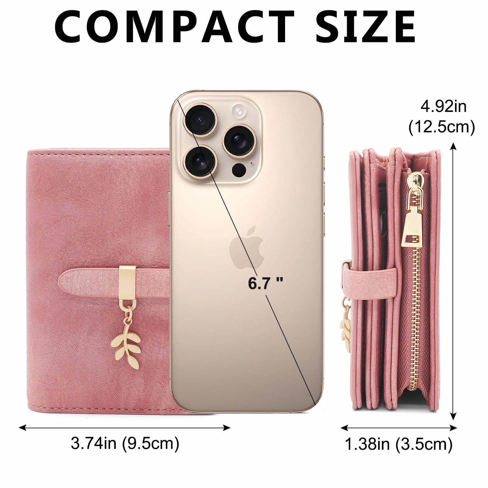 HNOOM Portefeuille Femme Cuir PU Vintage Blocage RFID Porte Carte 19 Emplacements Poche Monnaie Rose