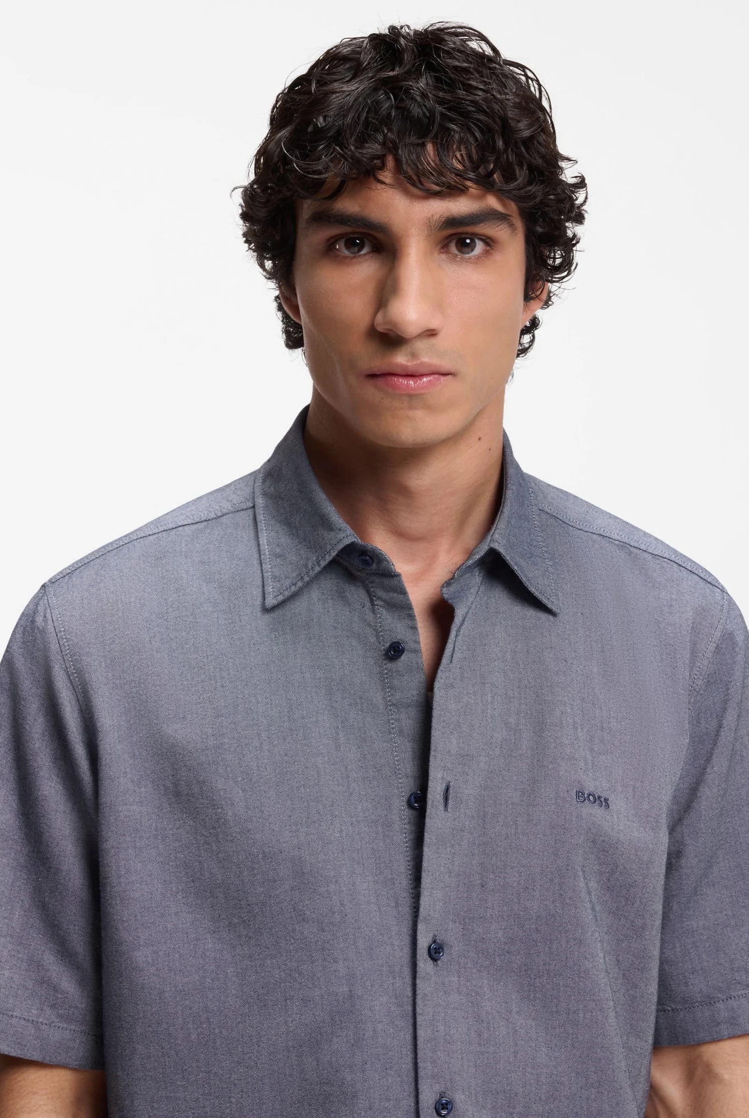 BOSS Hommes Chemise Regular Coton Oxford Doux Lavé