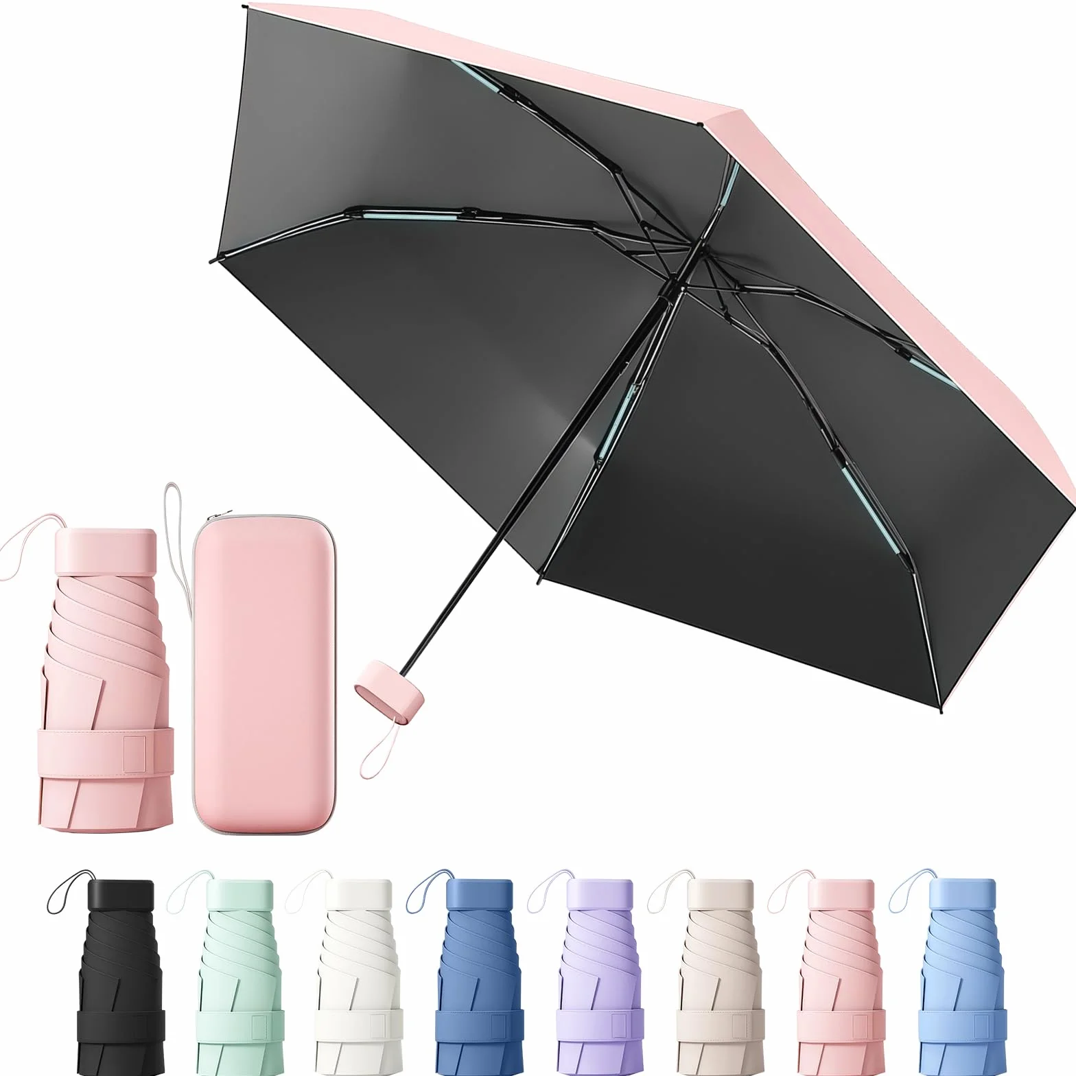 Parapluie Pliable Mini Anti-UV Compact Léger Voyage Homme Femme