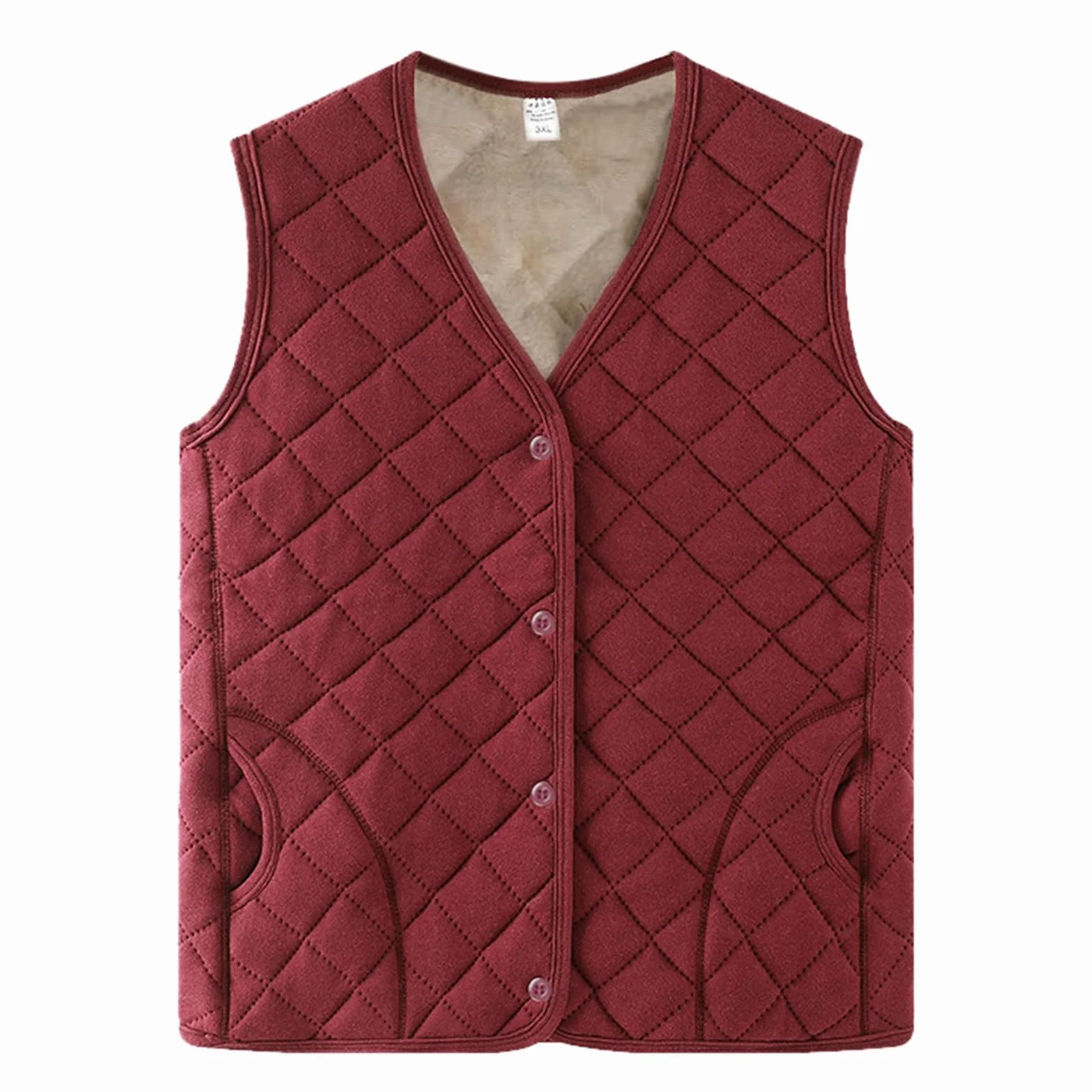 Veste Doudoune Fine Femme Chic Chaud Ample Manteau Matelassé Léger sans Manches Gilet Court Thermique Blouson Casual Compressible Mode d'extérieur avec Poches
