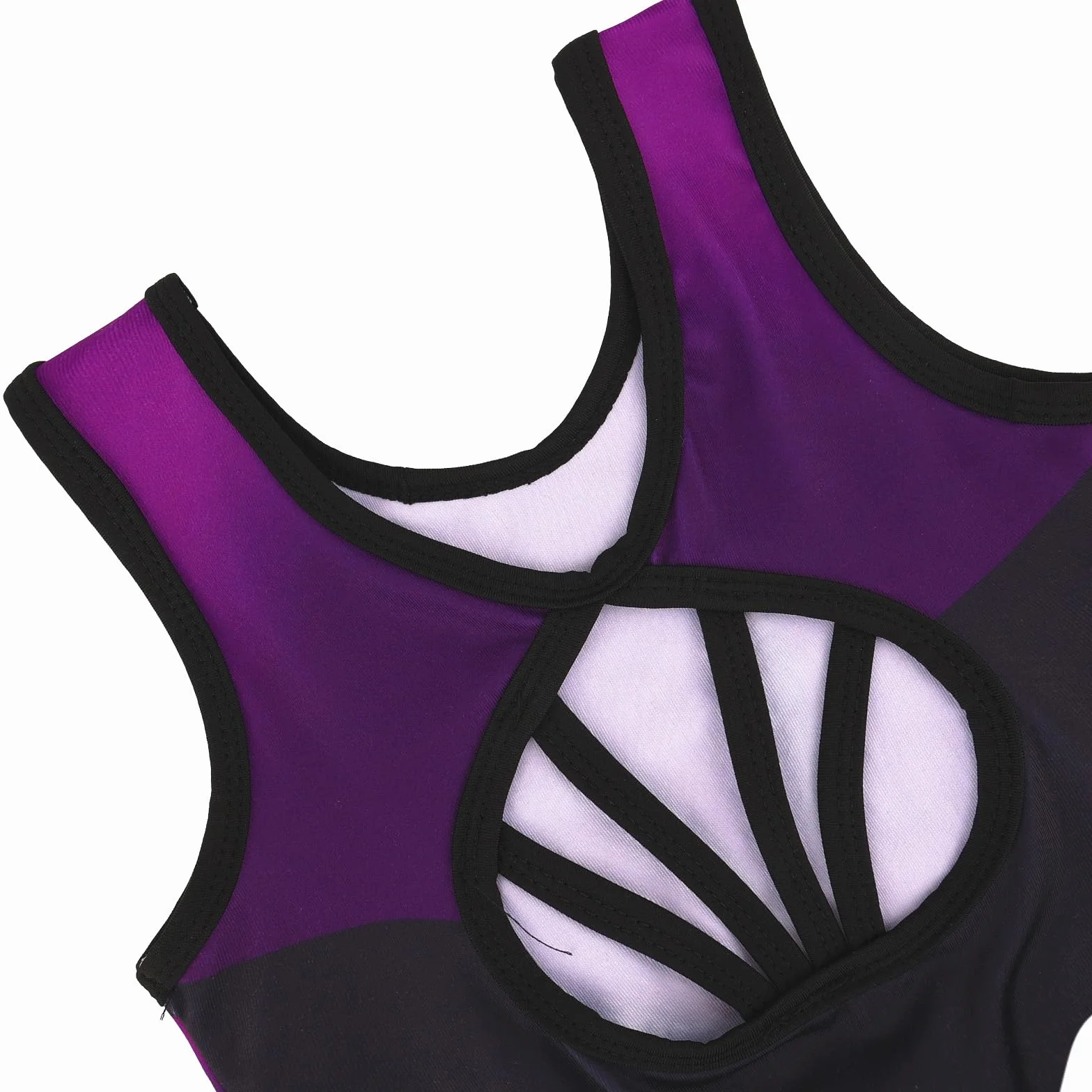 Justaucorps Gymnastique Dégradé avec Short et Bandeau pour Filles