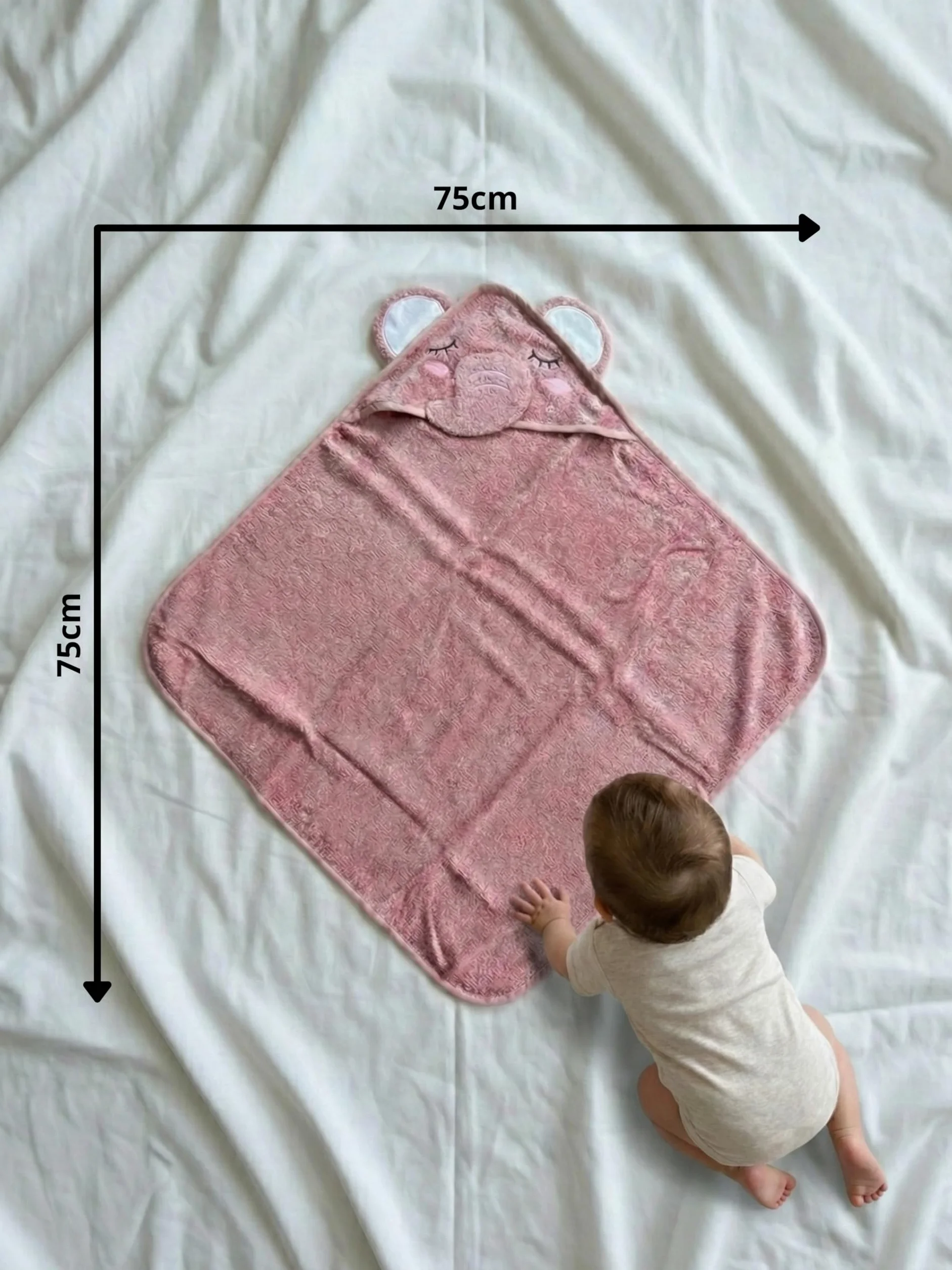 Peignoir de bain nouveau-né Triangulaire Tissu éponge 100% pur coton Capuche Super absorbant 75x75 cm