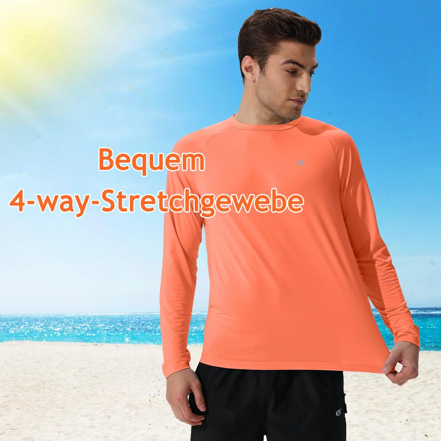 Huayuzh Rashguard UV UPF 50+ T-shirt à manches longues pour homme Séchage rapide Respirant Surf