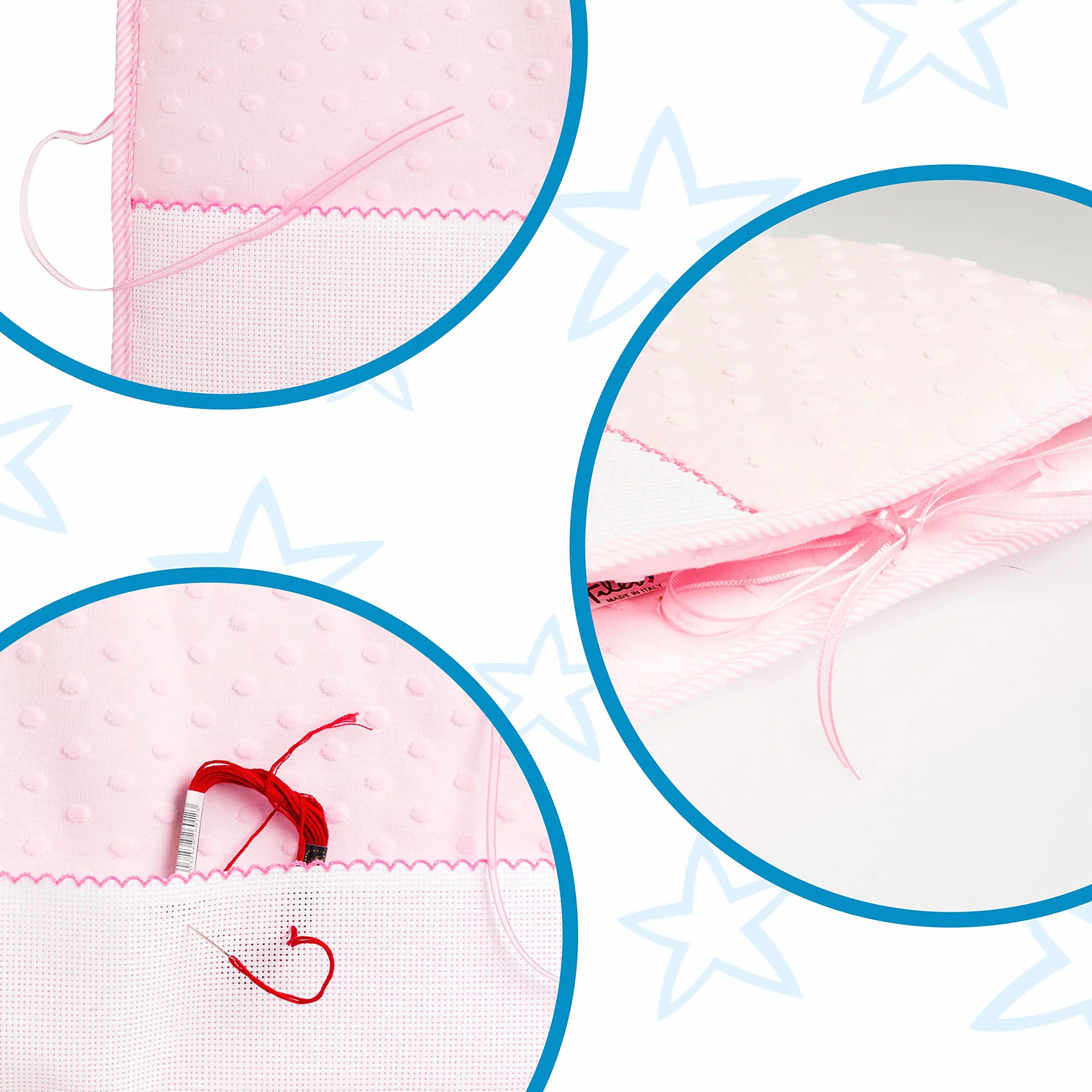 Couvre-Livret Sanitaire à Broder, Cover Documents Sanitaires Nouveau-né, Compatible avec Chaier de Santé de l’Enfant, Rose