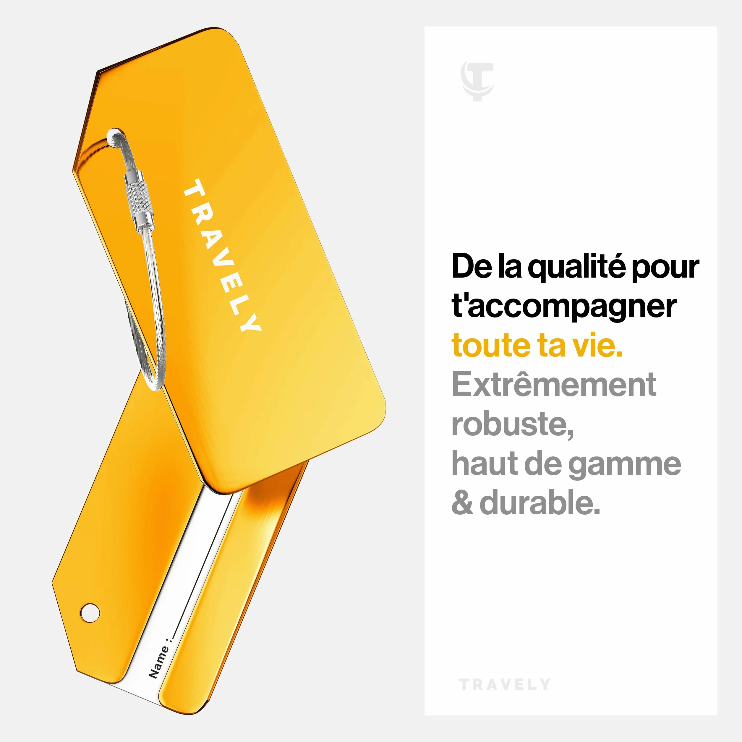 Étiquette de bagage de qualité supérieure - Nominative et protection de la vie privée - Polyvalente