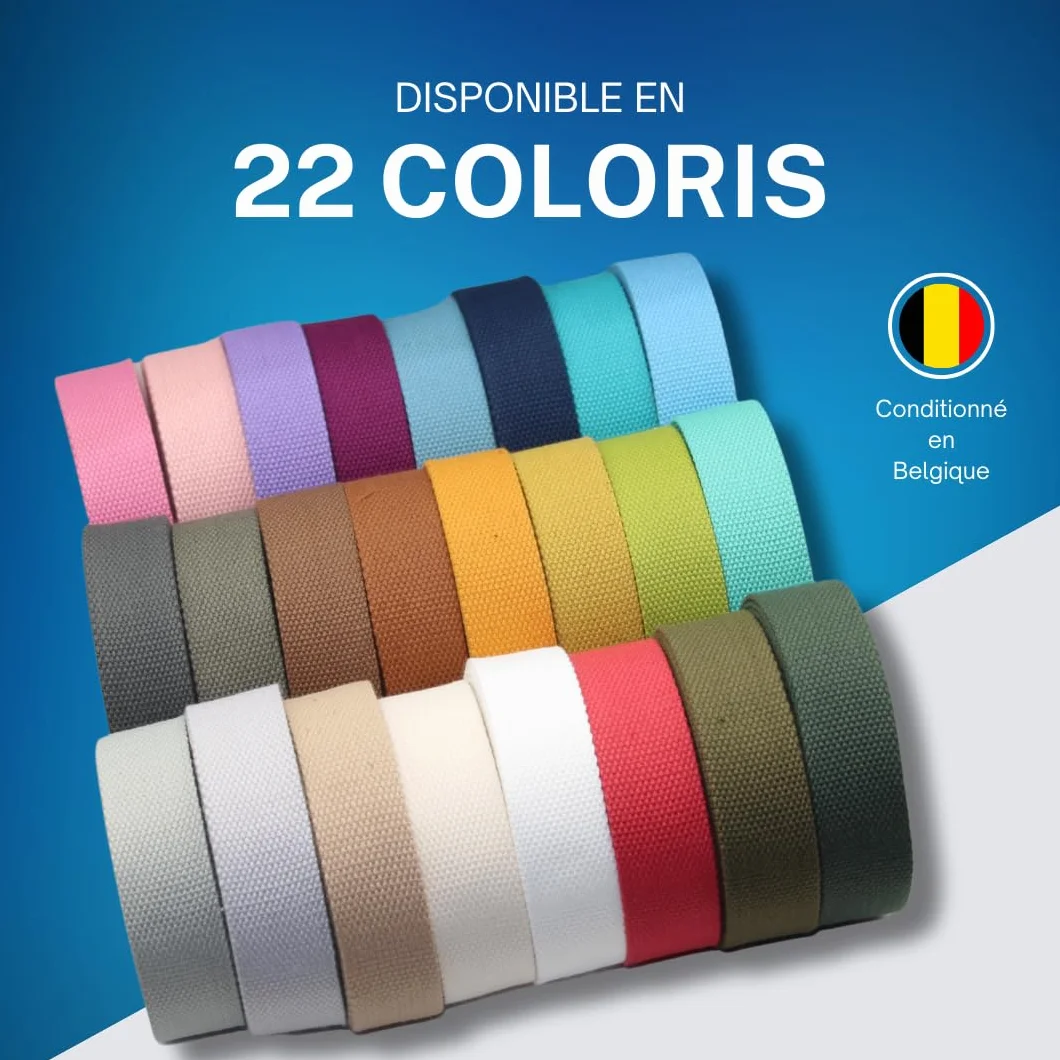 Sangle Coton Lourd épais Ecru 5m 3cm