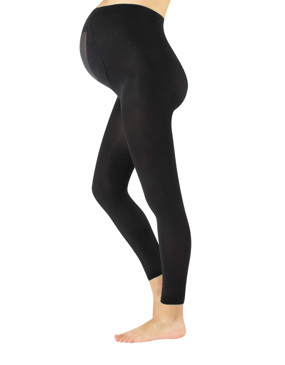 CALZITALY Collants sans Pied de Maternité Leggings Opaque Noir 100 DEN Fabriqué en Italie
