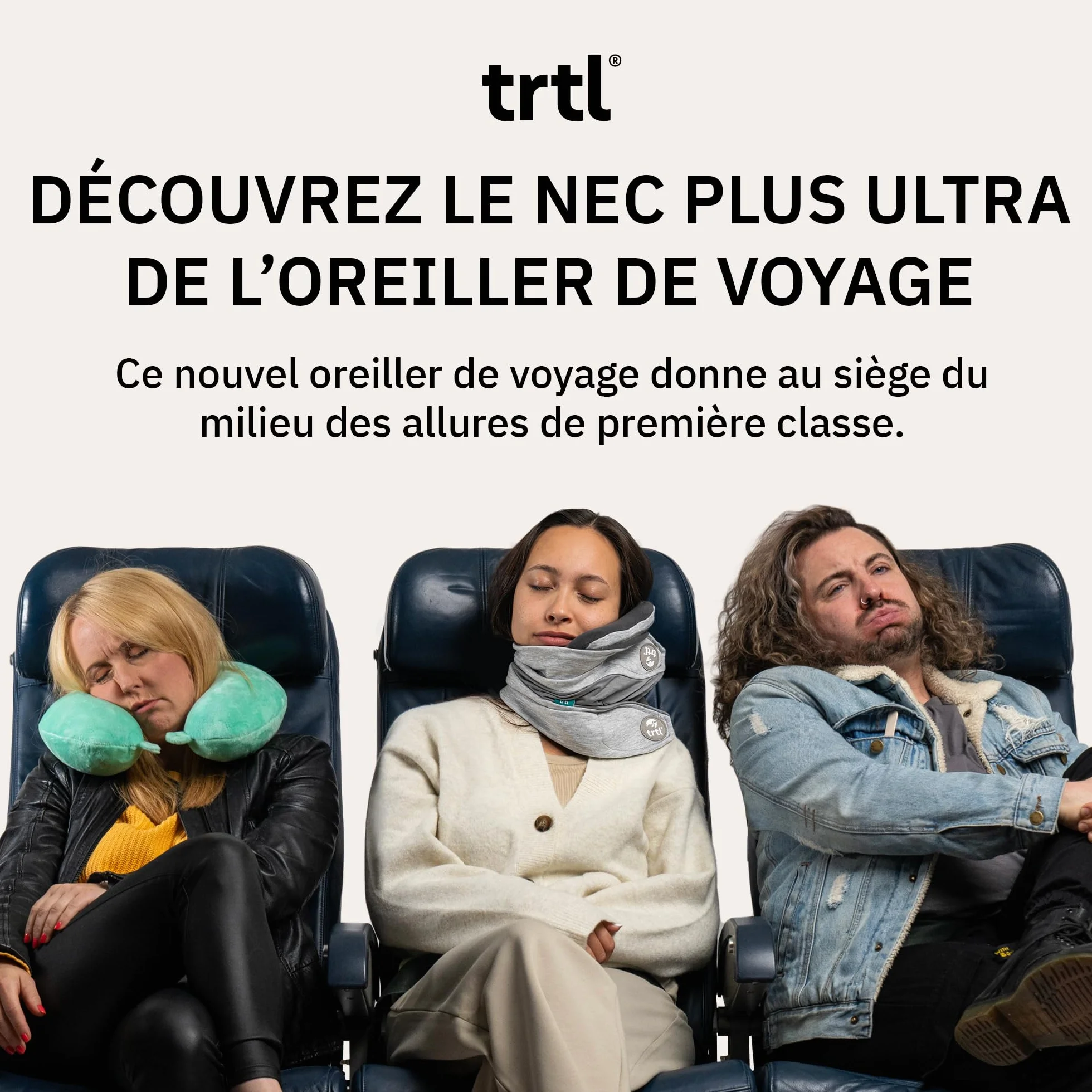 Trtl Travel Pillow Plus Gris | Oreiller Cervical Réglable en Hauteur Voyage Avion