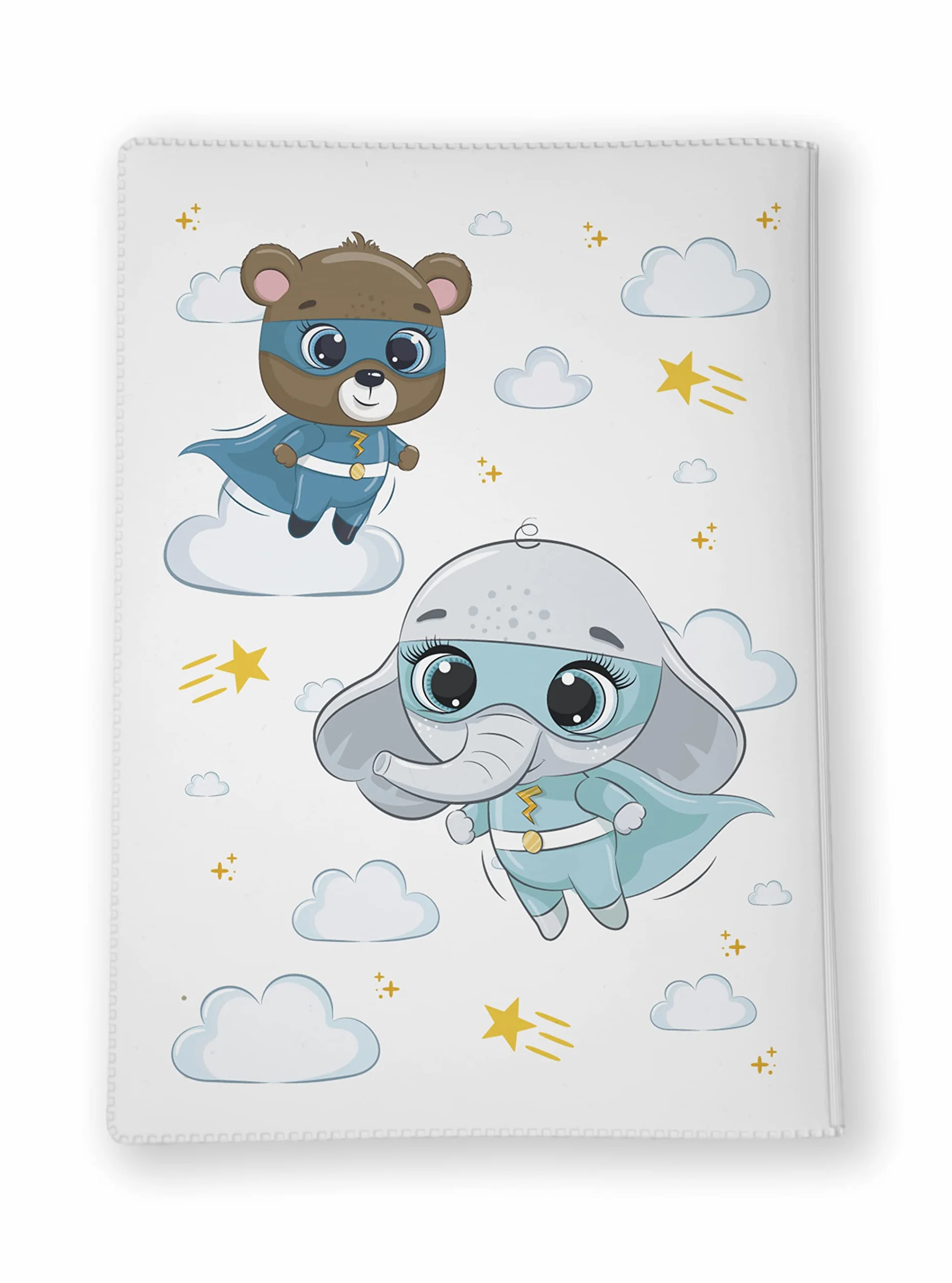 Housse carnet de santé personnalisé Éléphant Super Héros, idée cadeau naissance original