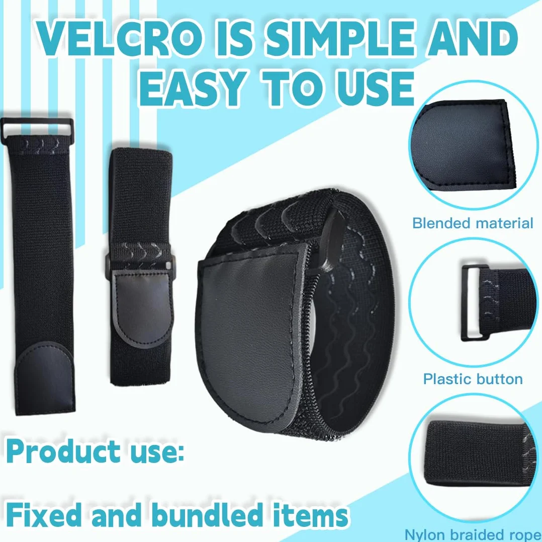 Sécurité Robinet Enfants Bande Élastique Velcro 2pcs Noir 5x30cm