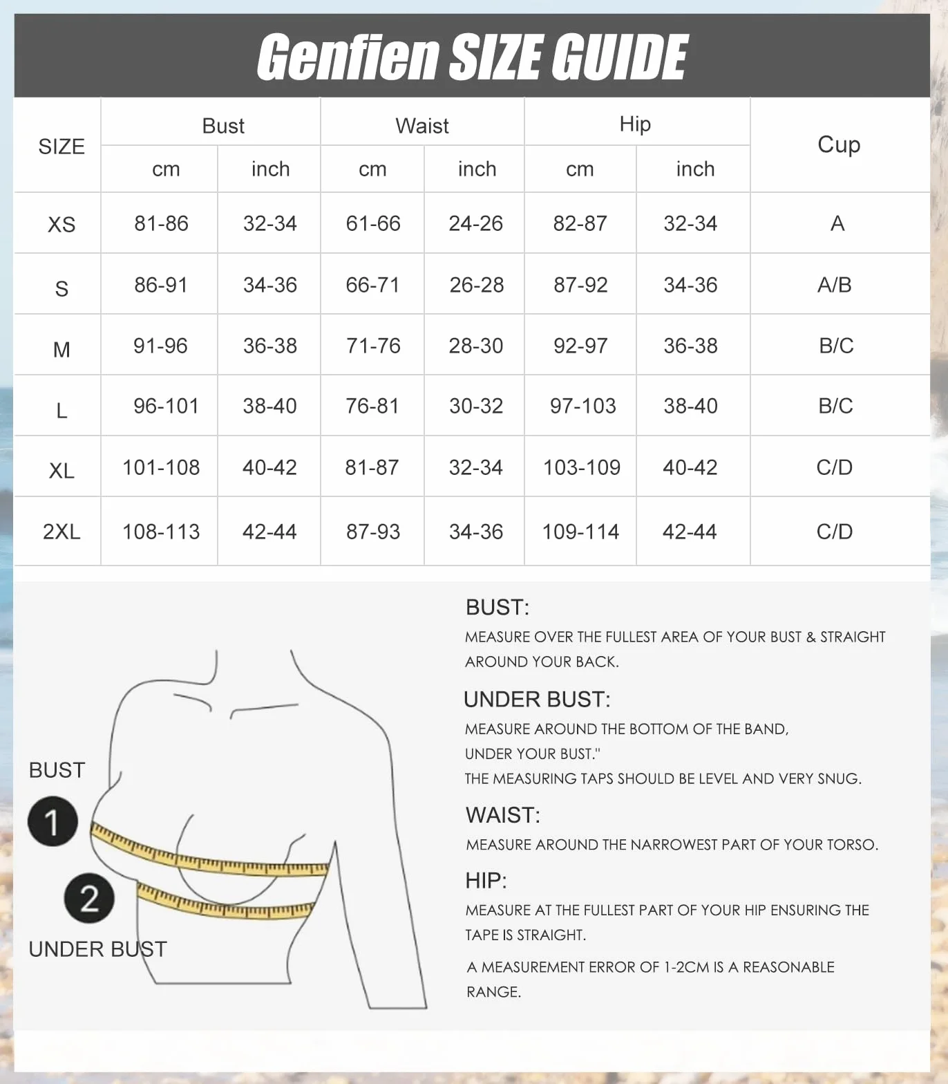 Genfien Maillot de Bain Femme 2 Pièces Halter Triangle Bikini Rembourré Réglable Taille Basse Push-Up