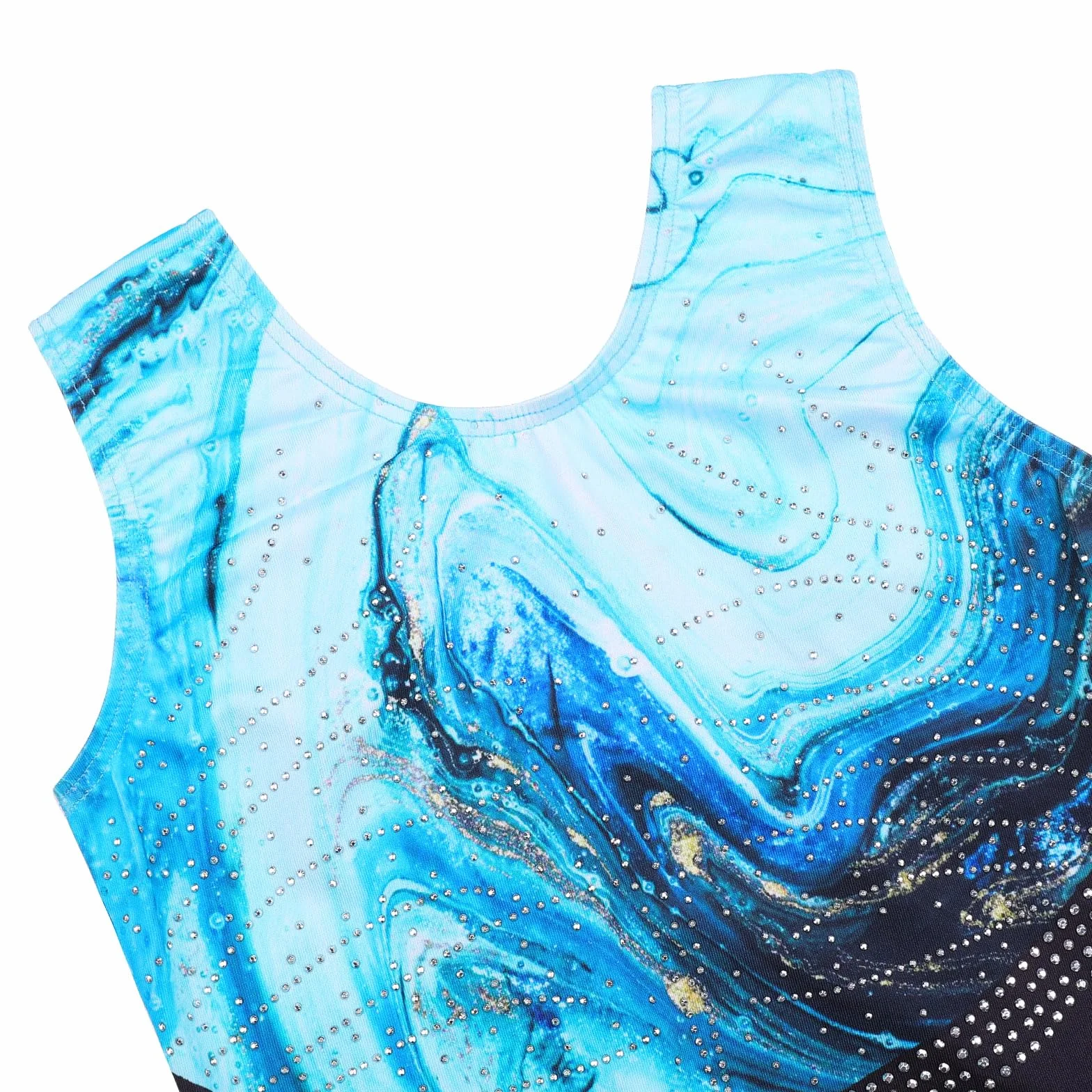 Justaucorps Gymnastique Classique sans Manches avec Paillettes