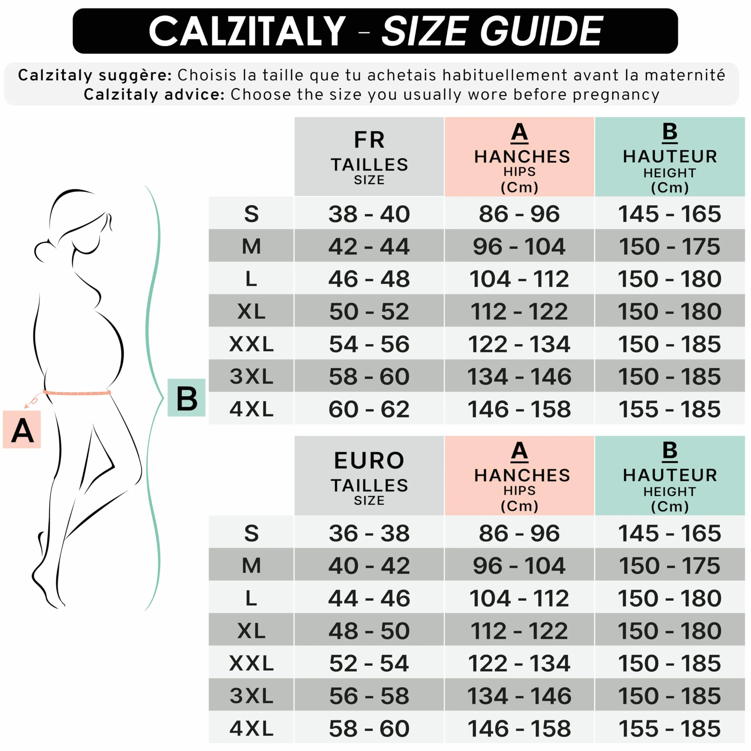 CALZITALY Collants Opaques de Grossesse Confort 100 DEN Fabriqué en Italie