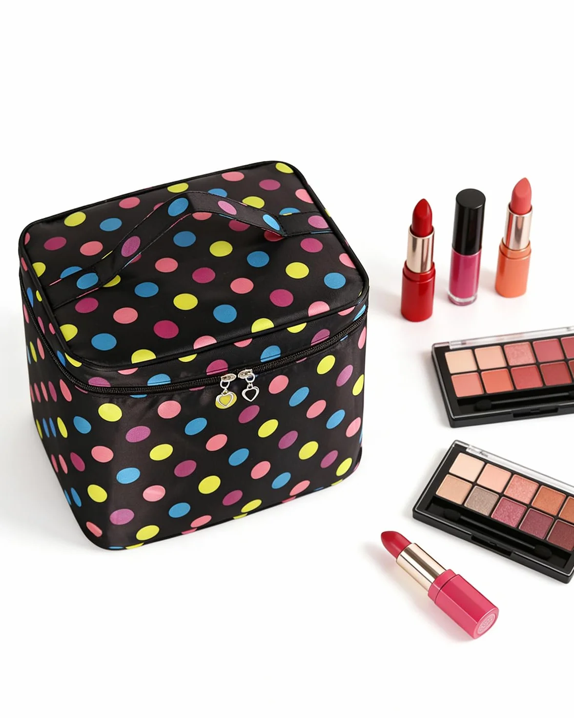 Grande Trousse de Maquillage de Voyage avec Support pour pinceaux Noir L