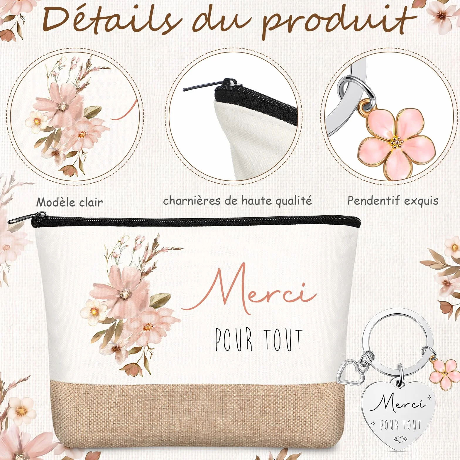 Xuniea 4 Pièces Cadeaux de Merci pour Femme Anniversaire Départ Retraite Travail