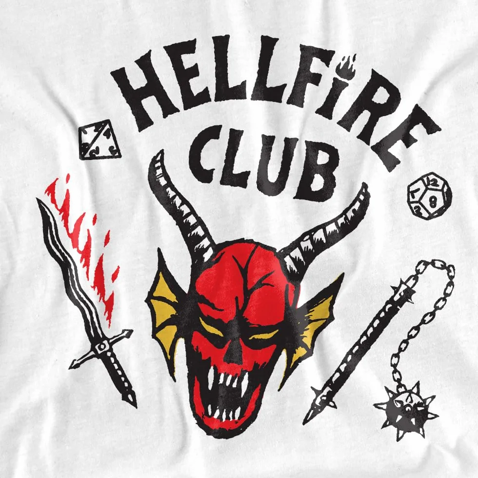 Stranger Things Hellfire Club Raglan T-Shirt Noir Lot de 1