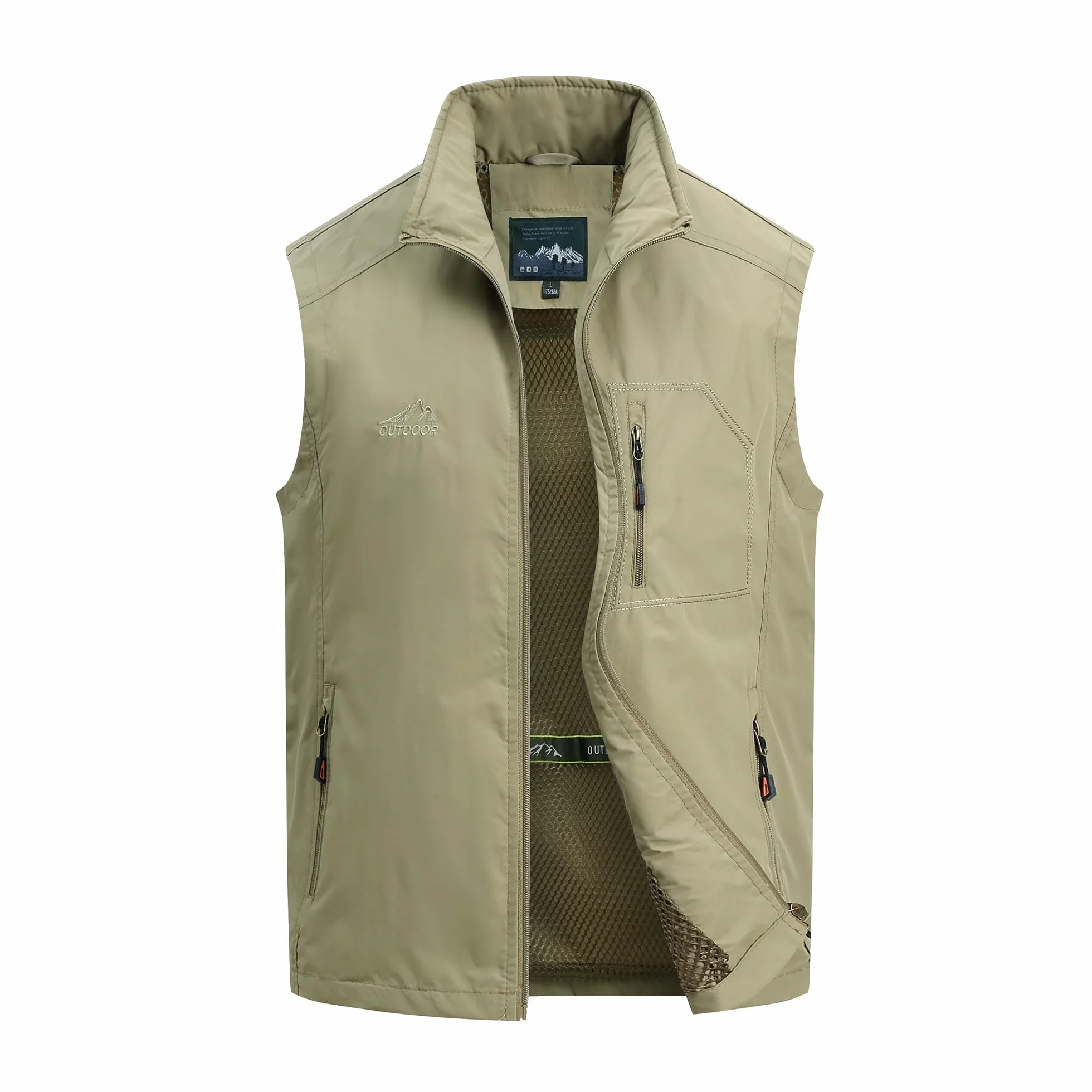 Gilet de pêche homme multi-poches sans manches veste plein air légère respirante voyage