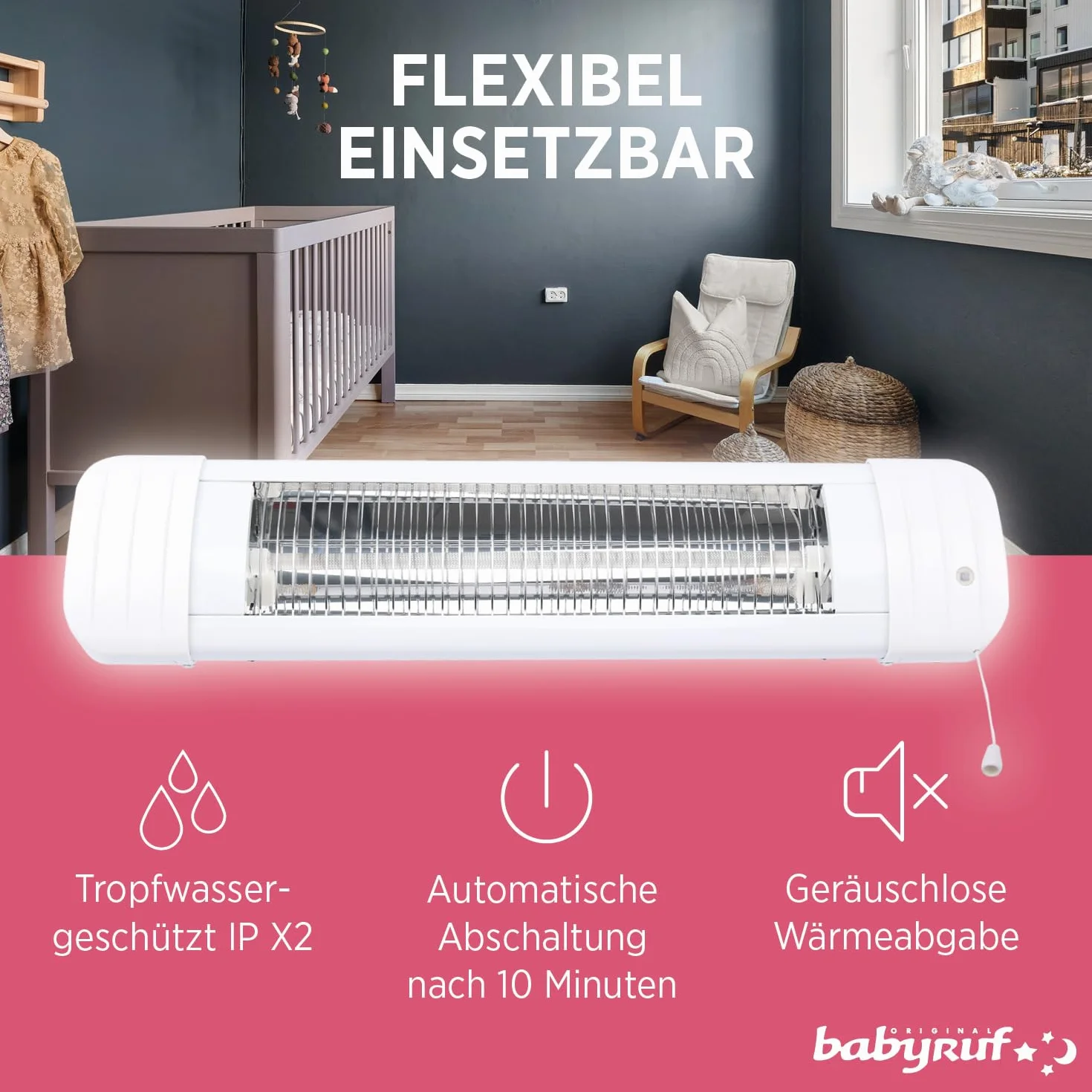 BS 50 Chauffage pour table à langer 600 W Arrêt automatique Blanc