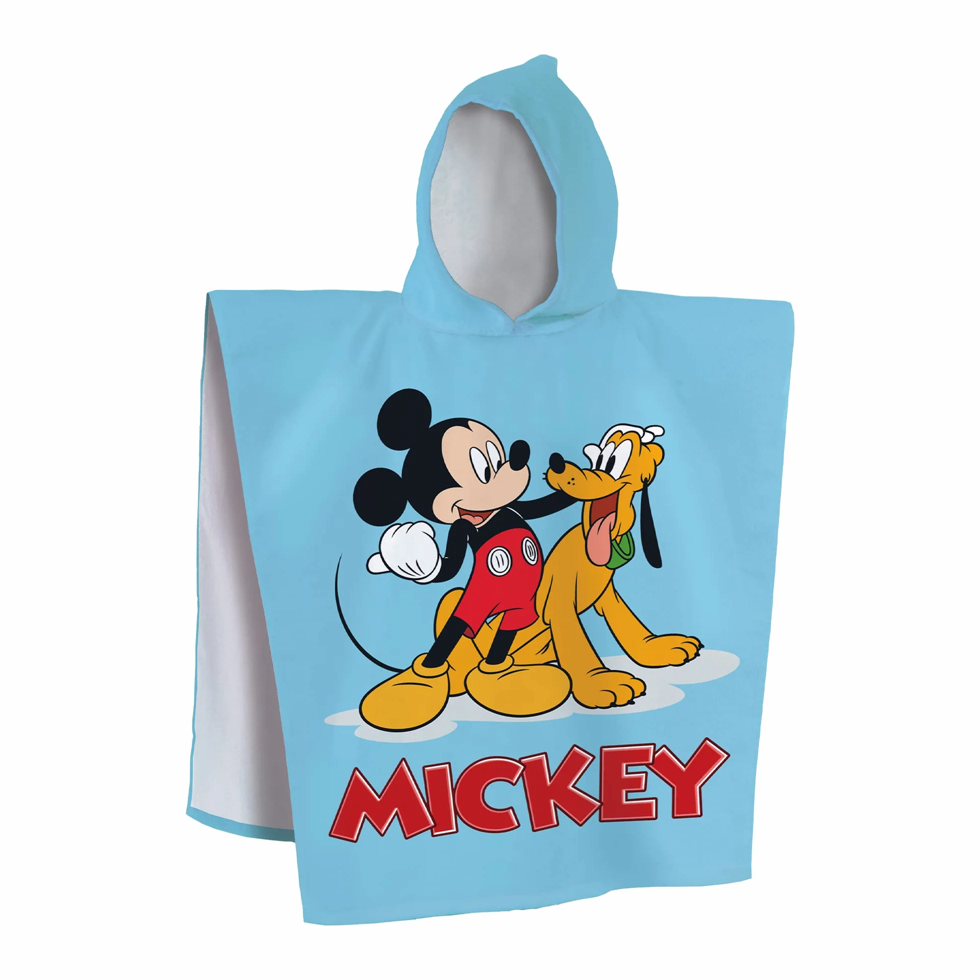 DISNEY MICKEY Cape de bain Enfant 60x120 cm Velours 100% Coton OEKO-TEX Bleu