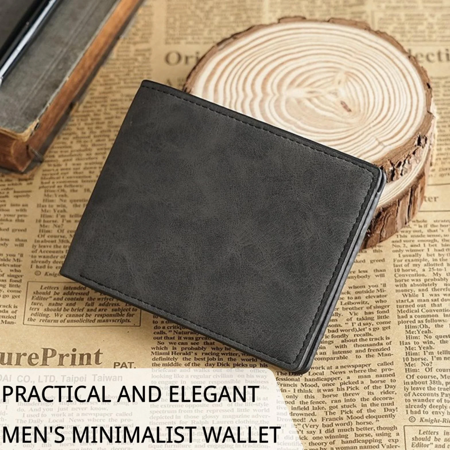 KEYRI Portefeuille Homme Cuir avec Porte-Cartes et Compartiments à Billets Noir