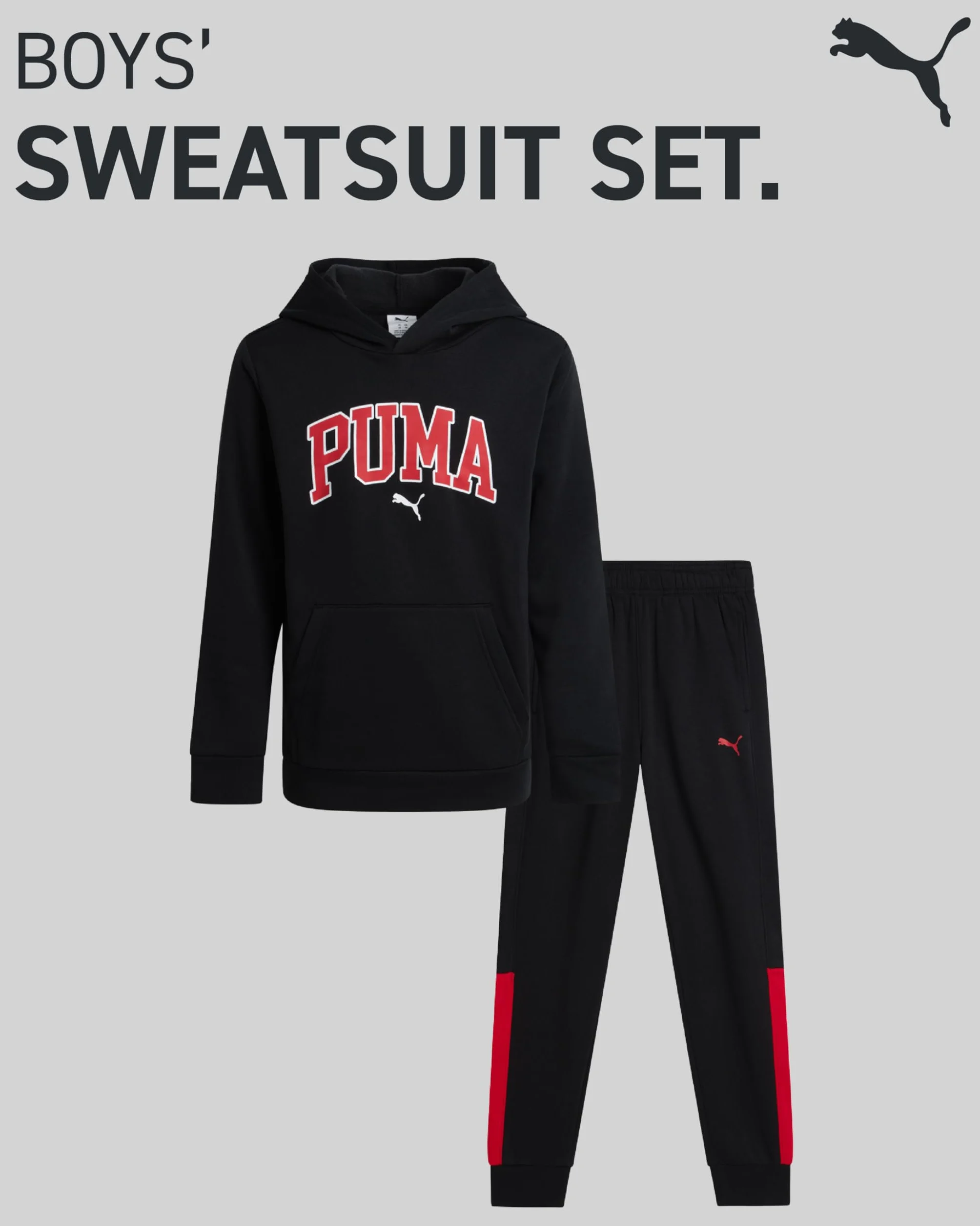 PUMA Ensemble survêtement 2 pièces polaire sweat capuche jogging jeunes enfants 8-16 ans