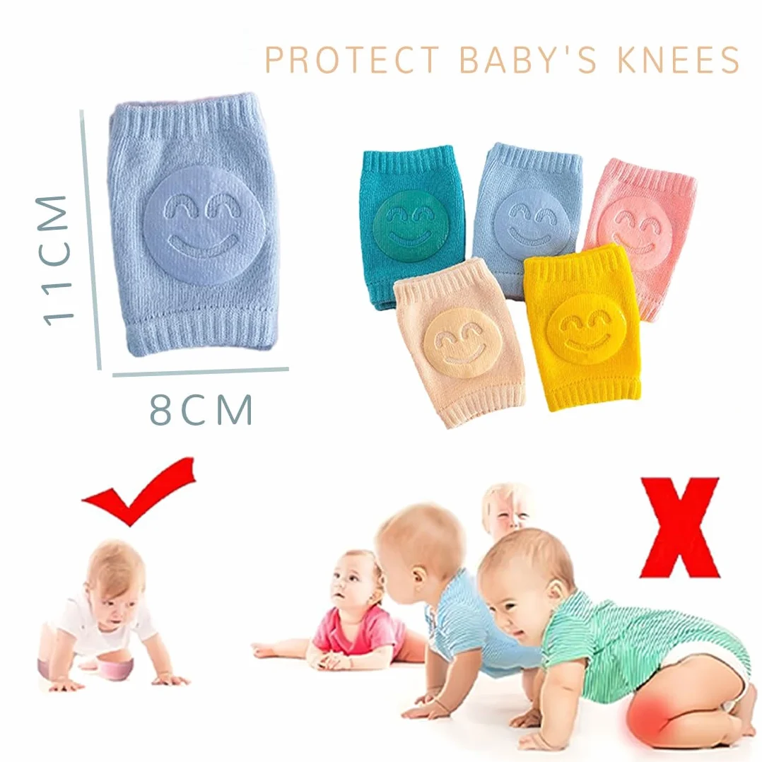 Genouillères Bébé Antidérapantes 5 Paires Protection Genoux Rampants Multicolore