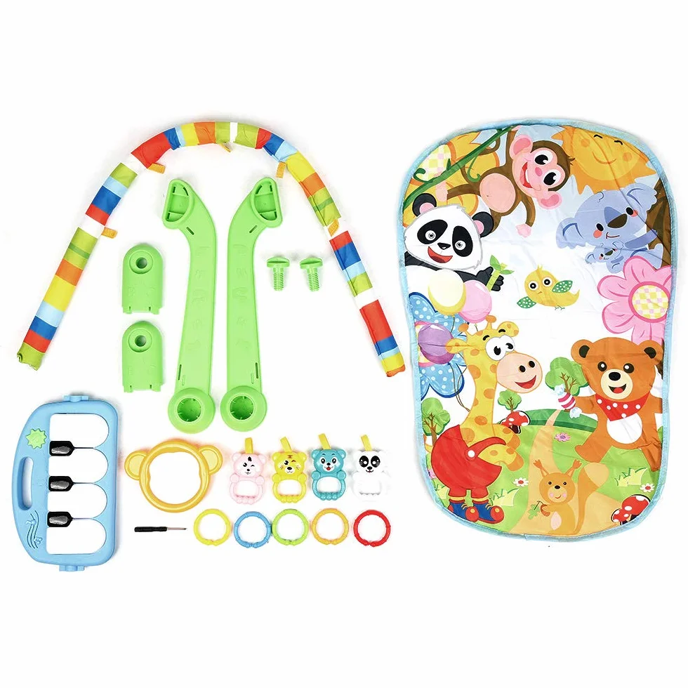 Tapis d'éveil bébé avec musique et lumières, tapis de jeu épaissi piano fitness pour nouveau-né garçons et filles