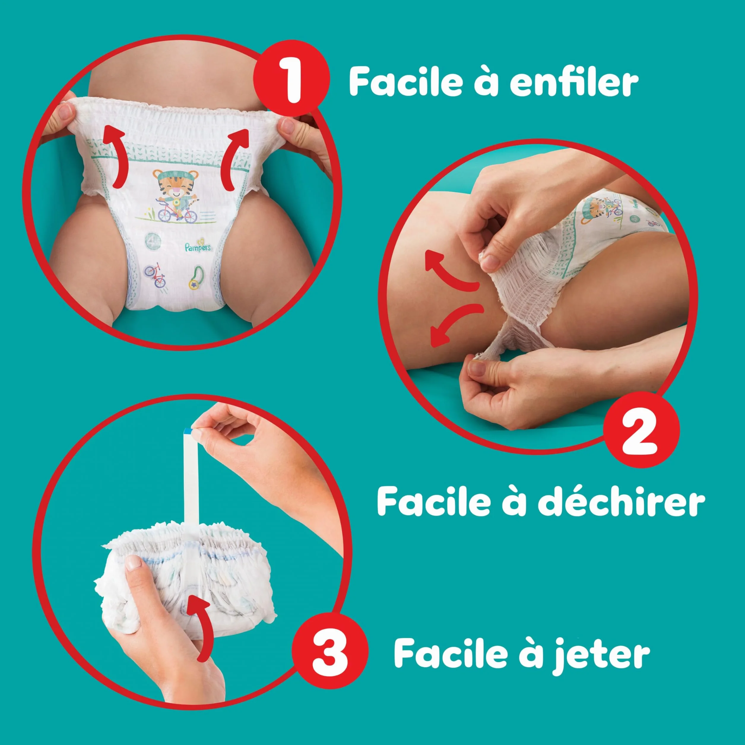 Pampers Baby Dry Pants Taille 8, 58 Couches-Culottes, 17kg+, Maintien 360°