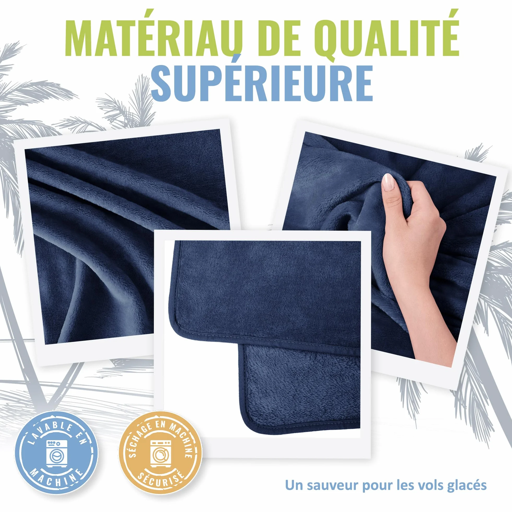BOACAY Couverture de Voyage Douce Chaude Avion Voiture Oreiller Compact Manchon Bagages Clip Sac à Dos