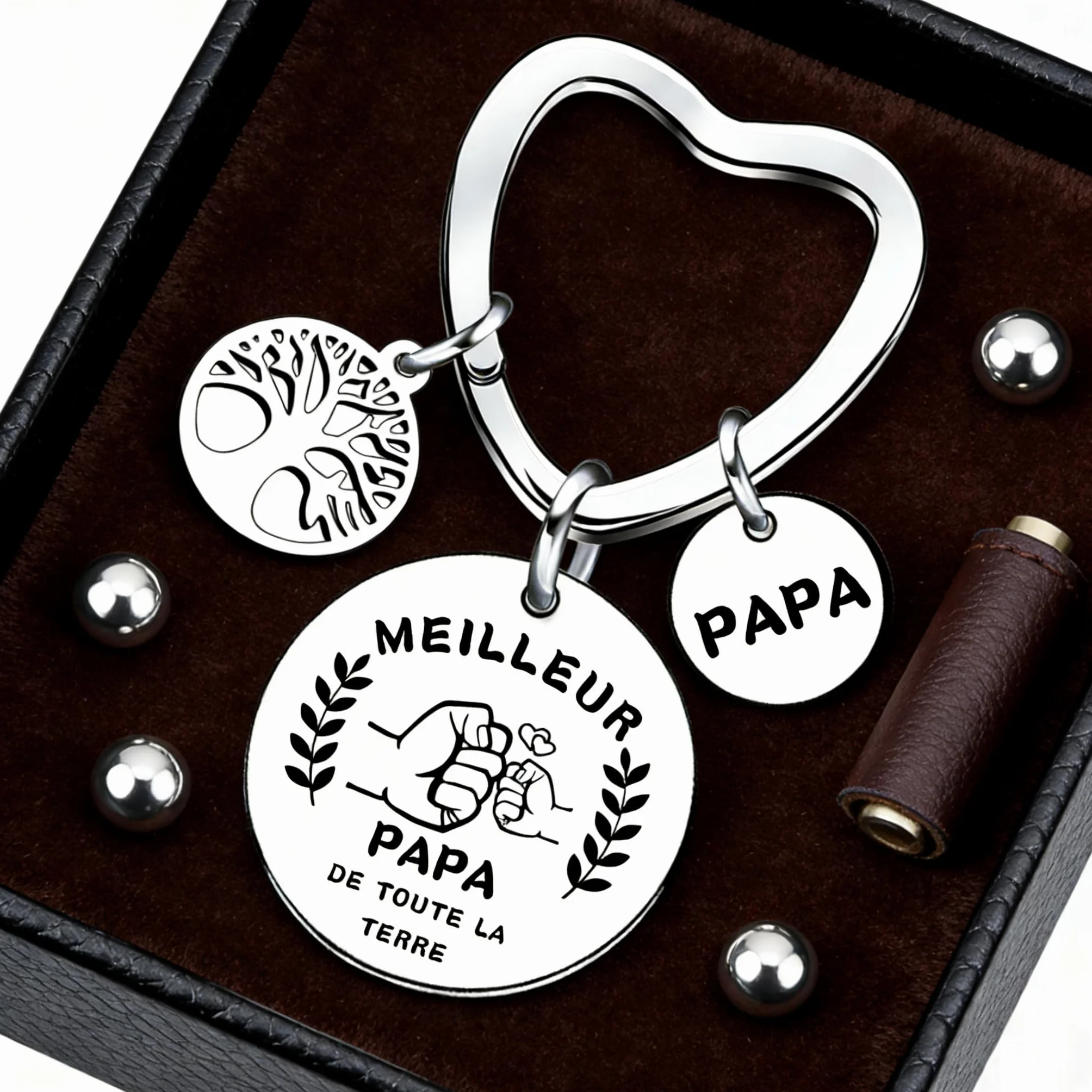 Porte-clés Papa Cadeau Fête des Pères Cadeau Homme Baptême Noel