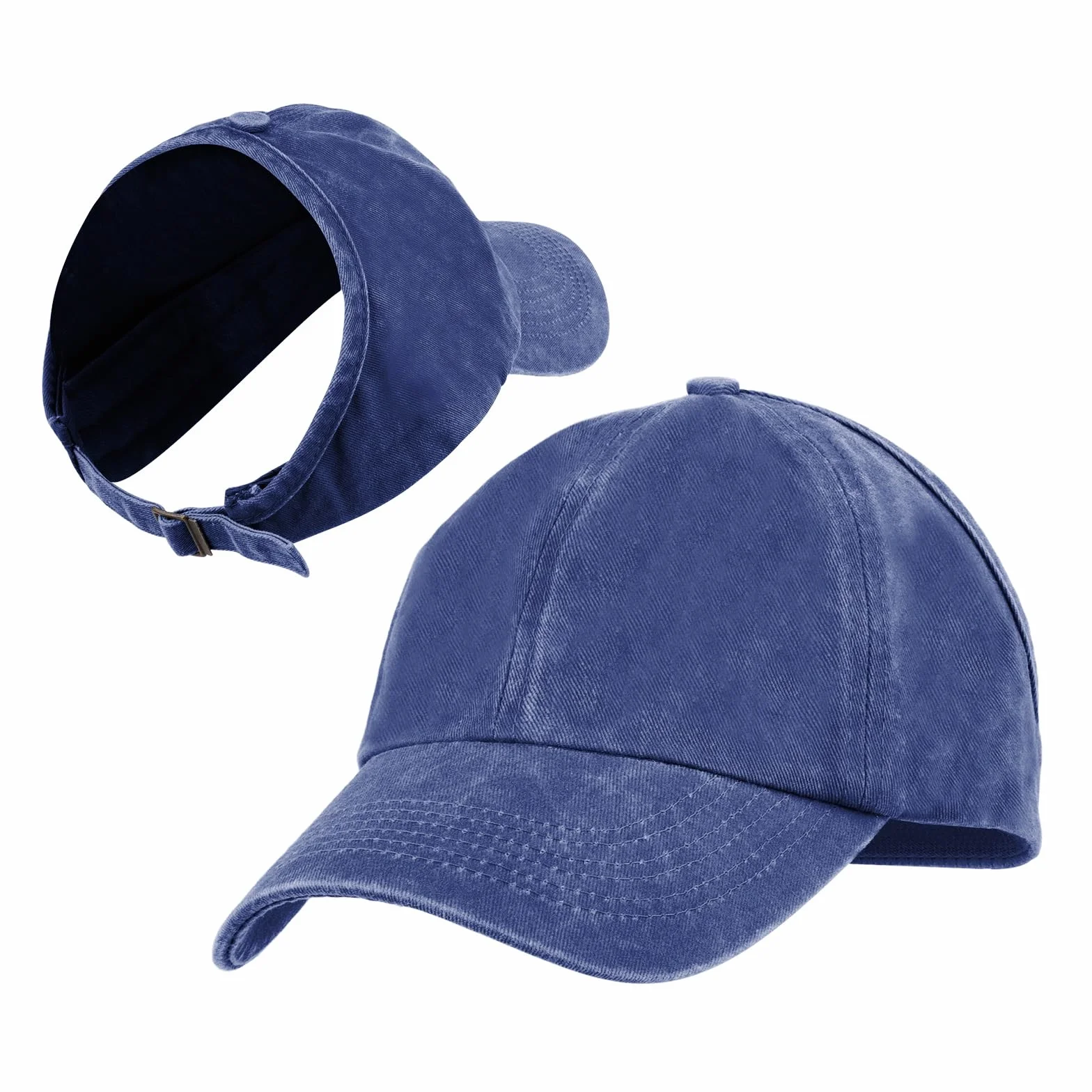 Casquette de Baseball en Coton lavé pour Queue de Cheval Femme Chignon désordonné