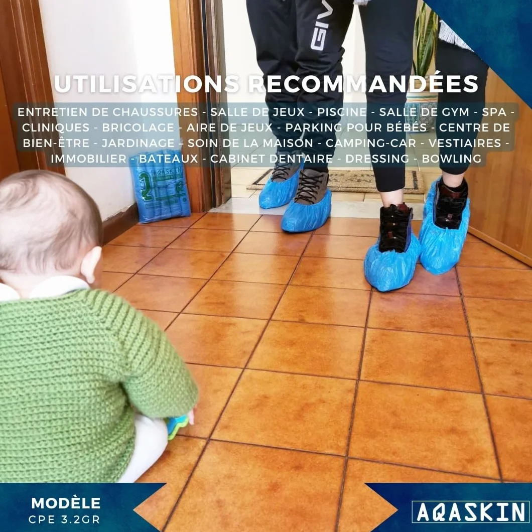 Couvre-chaussures jetables résistants 3,2g CPE - 100-2000pcs