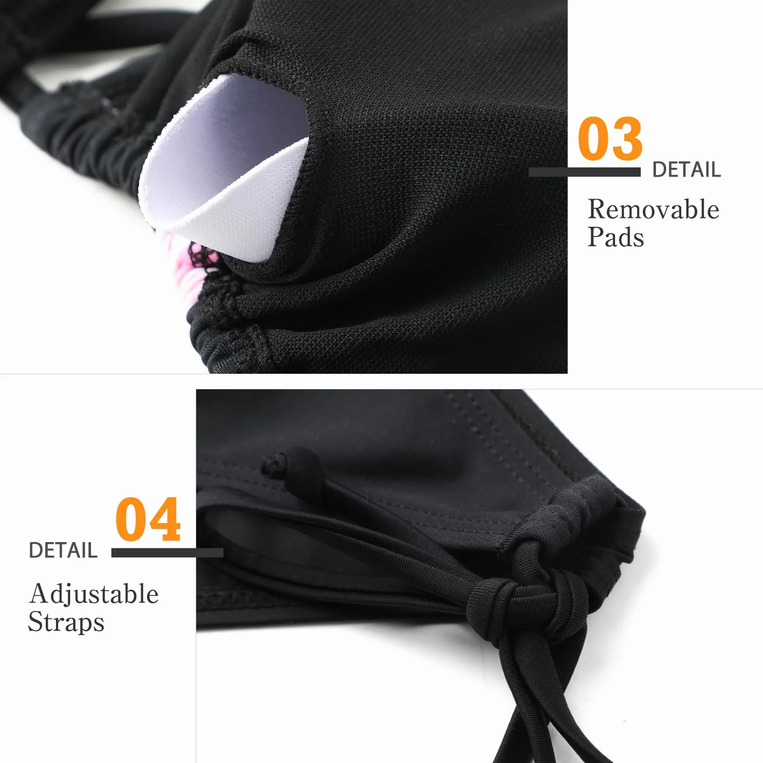 Genfien Maillot de Bain Femme 2 Pièces Halter Triangle Bikini Rembourré Réglable Taille Basse Push-Up