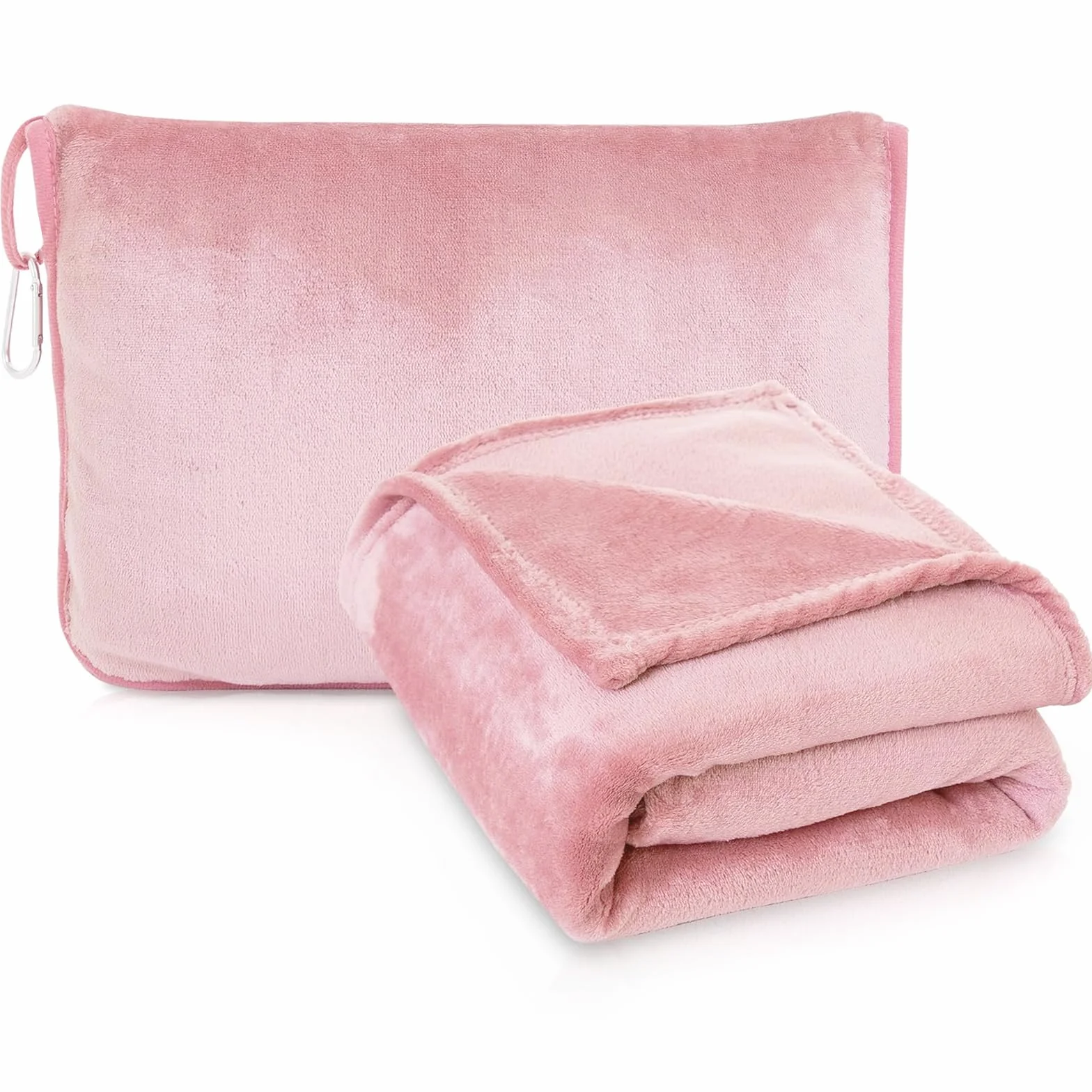 Couverture de voyage 2 en 1 avec taie d'oreiller douce - Coussin transformable - Couverture d'avion chaude
