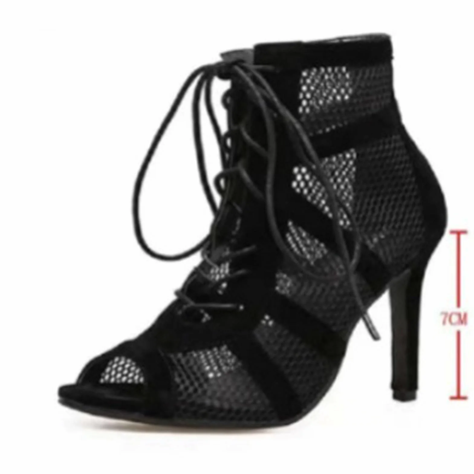 Chaussures de Danse Femme Talons Hauts Escarpins Soirée Sandales Bout Fermé Sexy Mesh