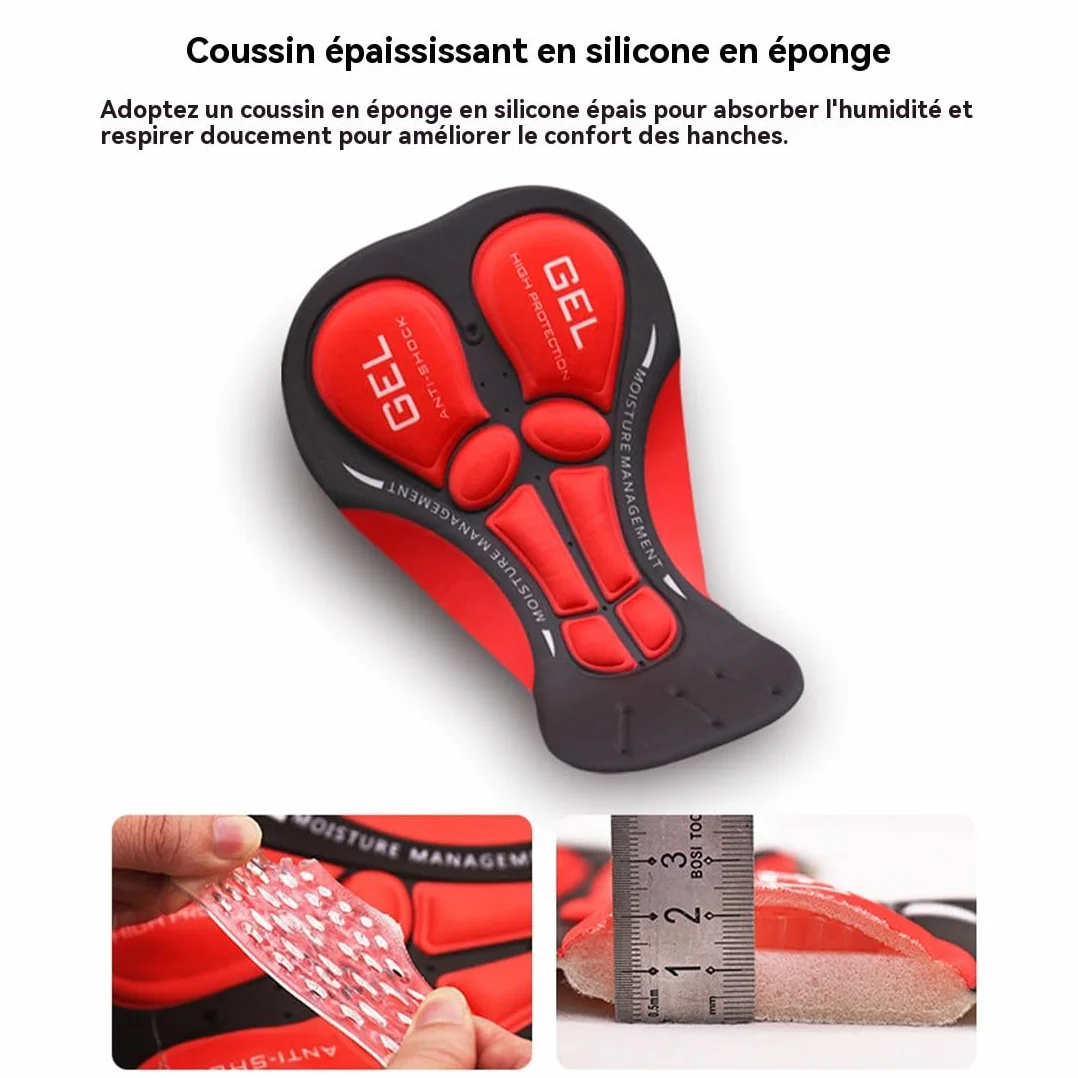 Ozalo Boxer 5D Gel Homme Short Cyclisme avec Coussin Gel Rembourrage Respirant