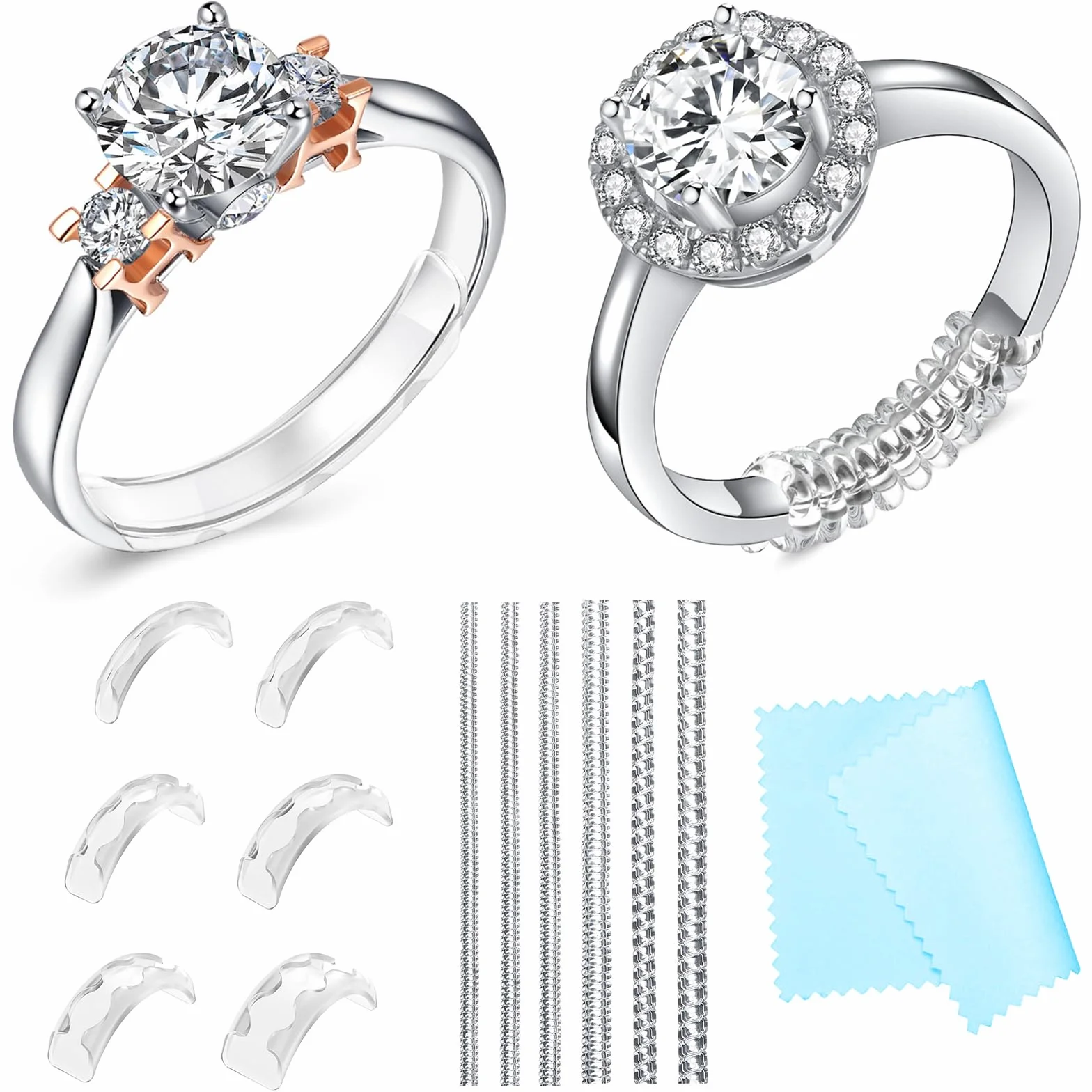 Haiou Ajusteur de Bague Réducteur Invisible 12 pièces
