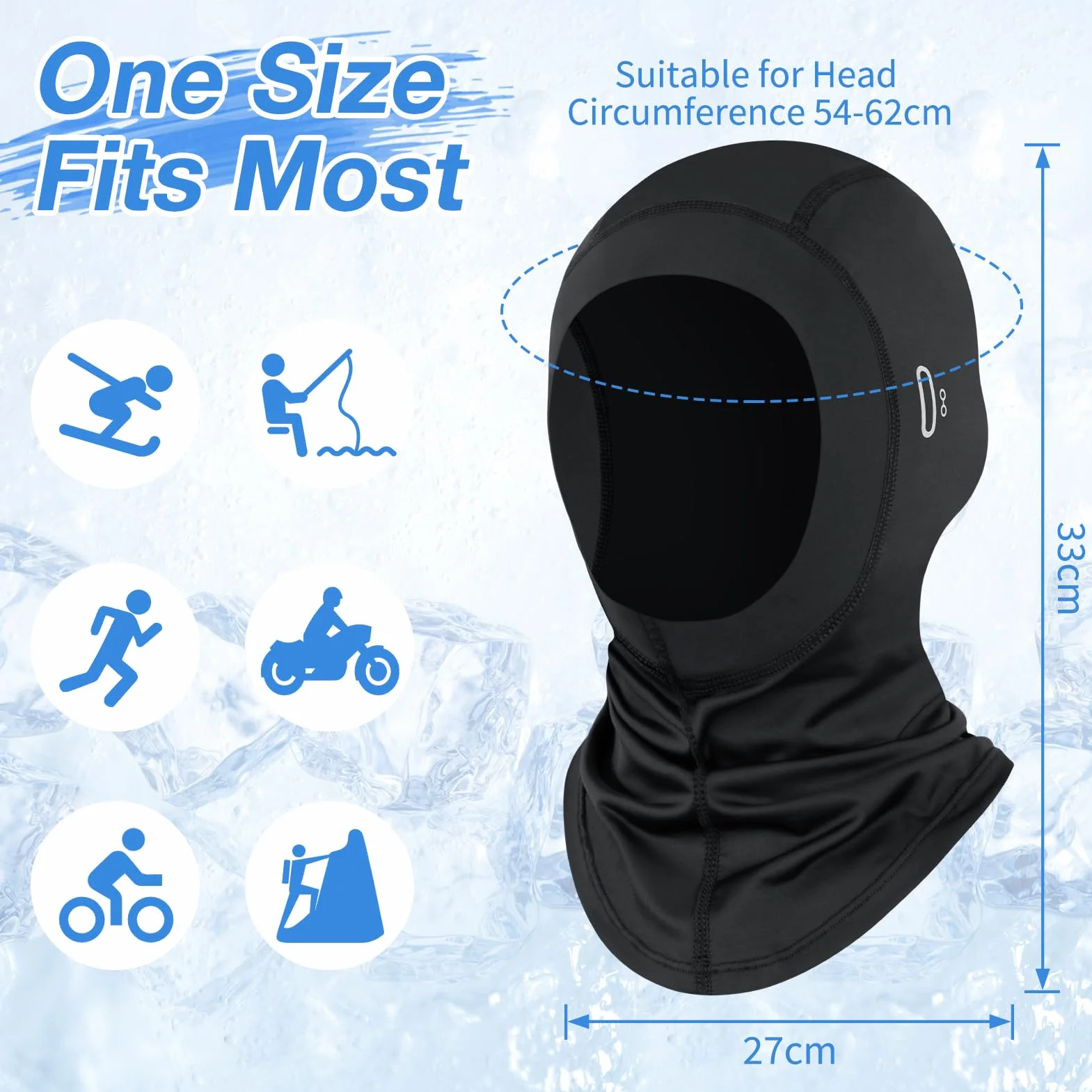 MELLIEX Cagoule Rafraîchissant Été Homme Femme avec Trous pour Lunettes Cyclisme Moto