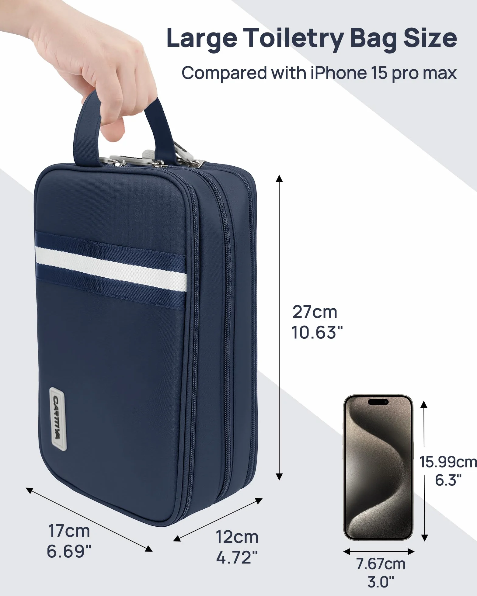 Trousse de Toilette Homme Voyage Grande Capacité Imperméable Sac Cosmétique
