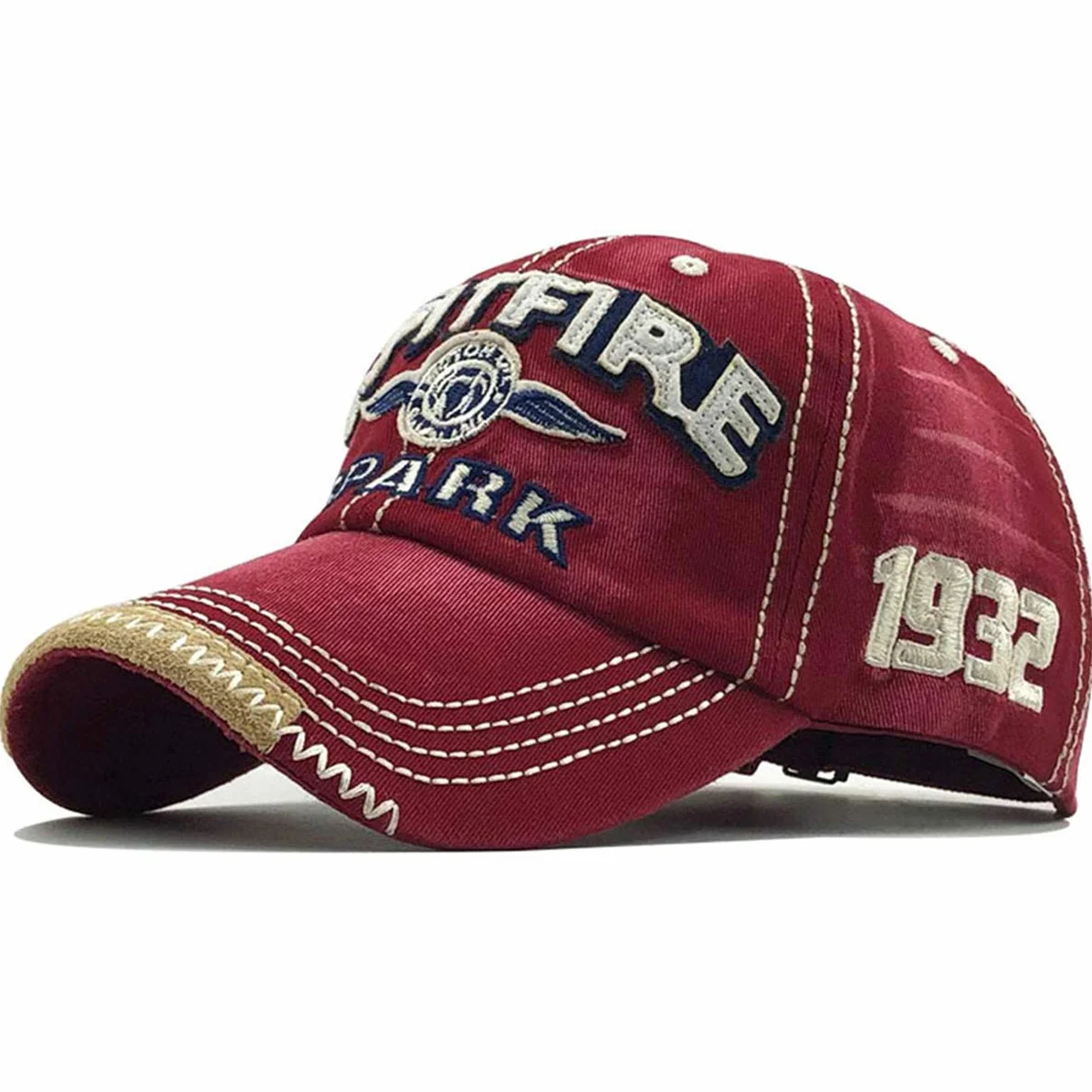 Casquette de Baseball Retro Ajustable Boucle en Metal Unisexe Homme Femme