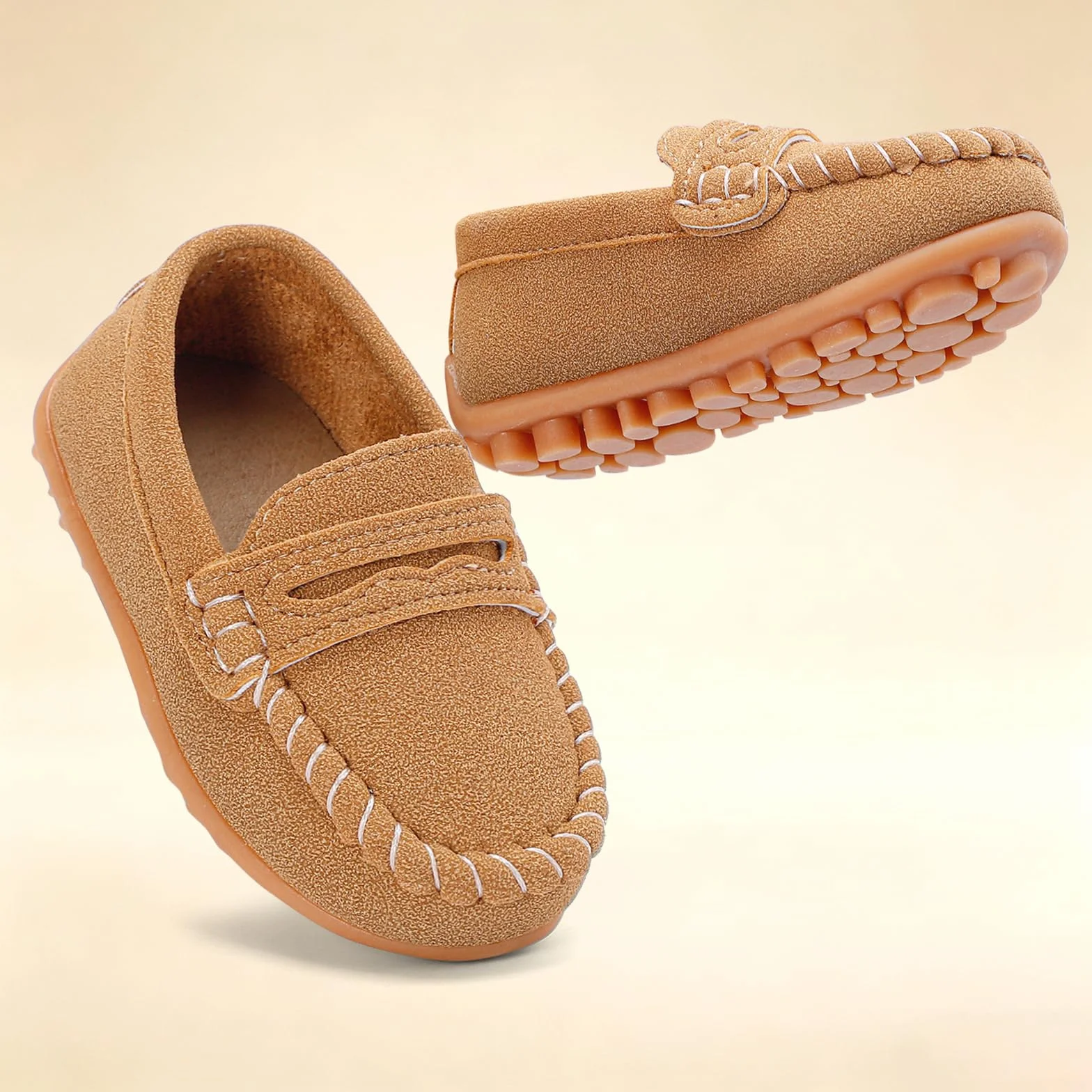 LACOFIA Mocassins Bébé Garçon Chaussures Premiers Pas Semelle Caoutchouc Antidérapant 19~24 EU