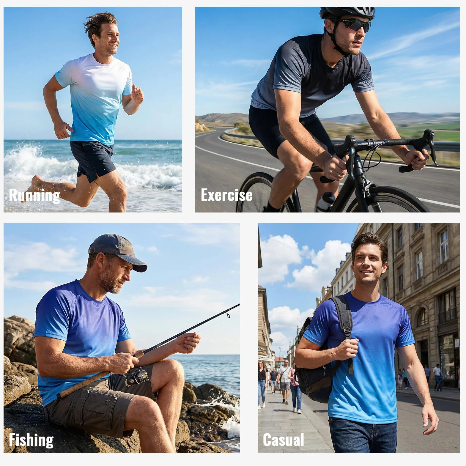 Cimic Pack de 3 Rashguards UV Hommes UPF 50+ T-Shirt Natation Séchage Rapide pour Surf