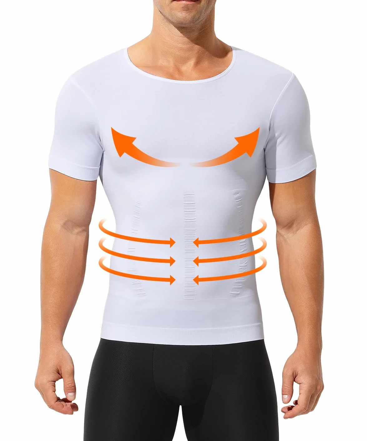 Arjen Kroos Compression T-Shirt Homme Manches Courtes Body Shaper Shapewear