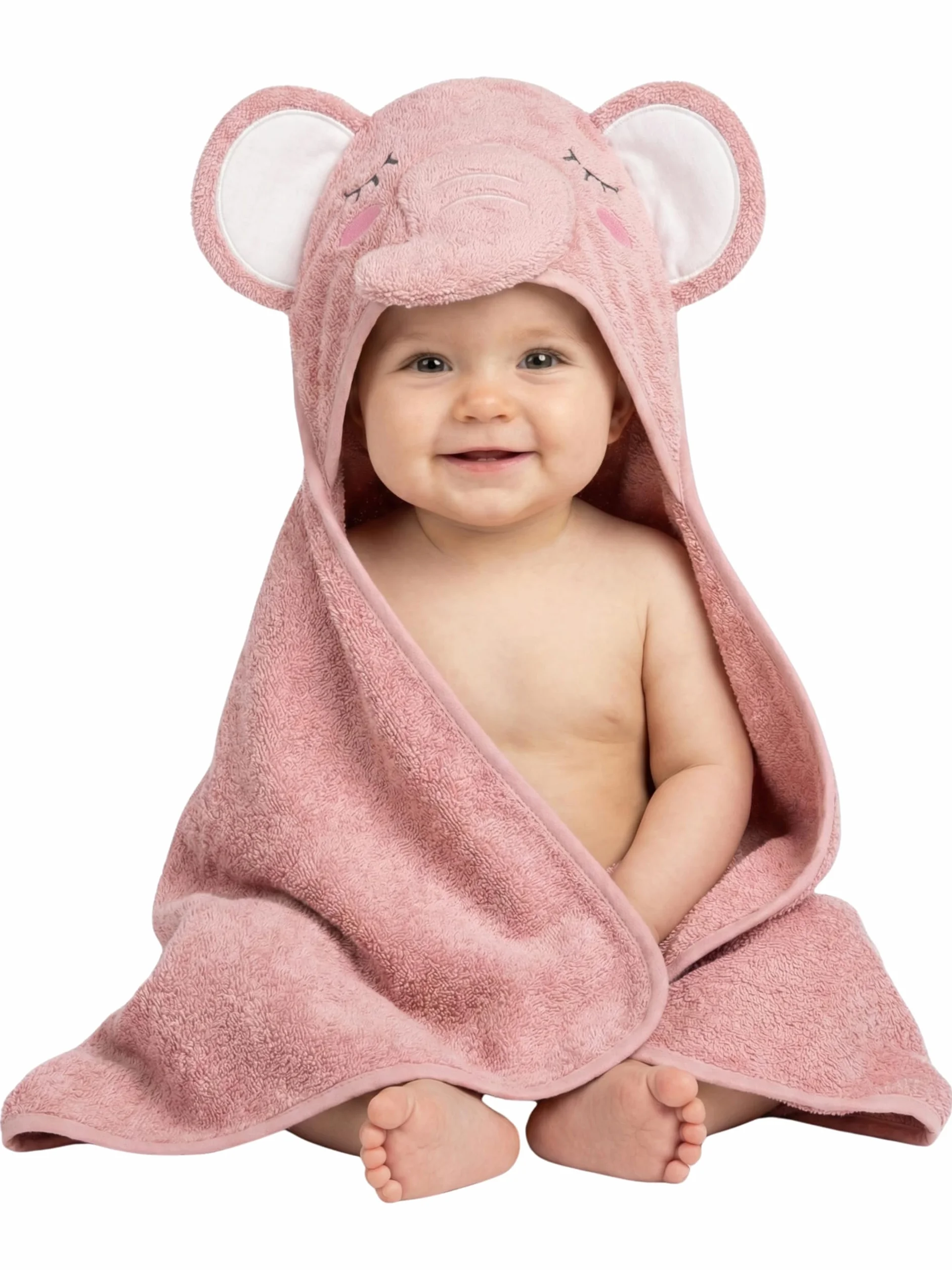 Peignoir de bain nouveau-né Triangulaire Tissu éponge 100% pur coton Capuche Super absorbant 75x75 cm