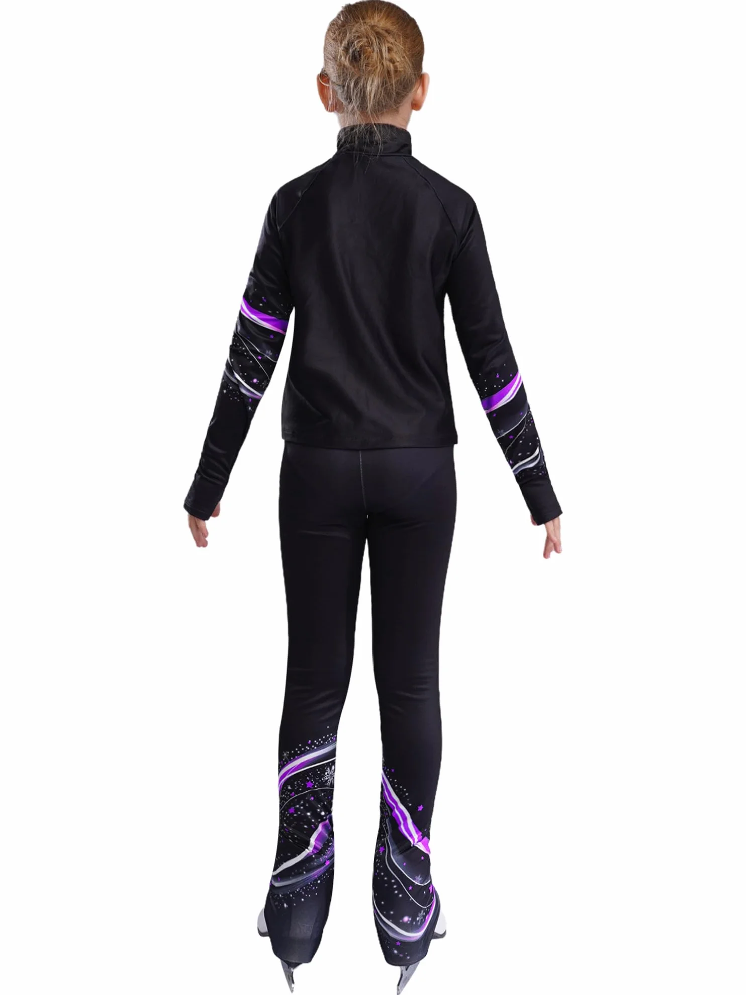 Ensemble Patinage Artistique Fille Veste Chaud Polaire Pantalon Legging Violet 9-10 ans