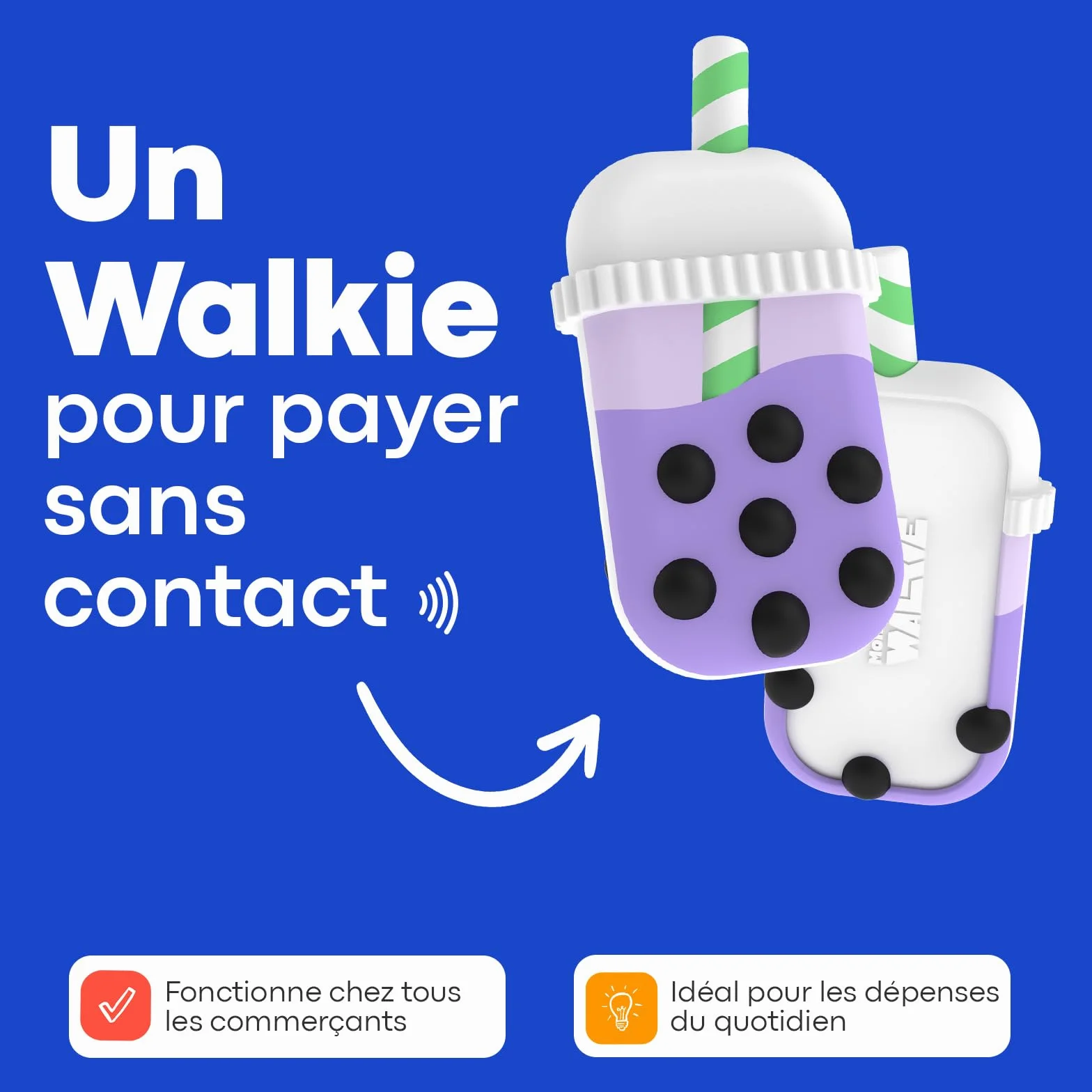 Porte Monnaie sans Contact pour Enfants et Ados - Apprendre à Gérer Son Argent - Bubble Tea